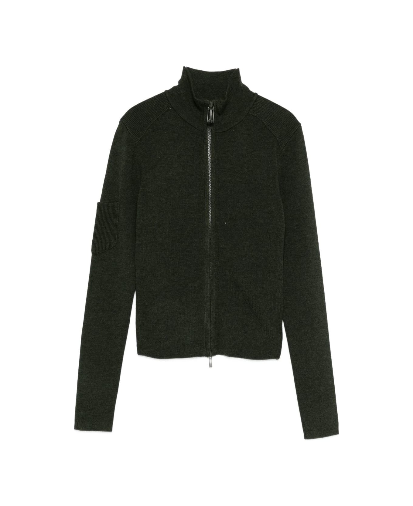 Victoria Beckham High Neck, Front Zip Closure - Green