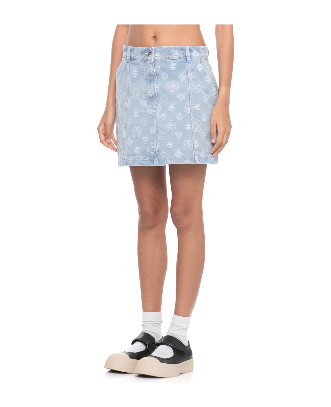 Casablanca Denim Skirt - Light Blue