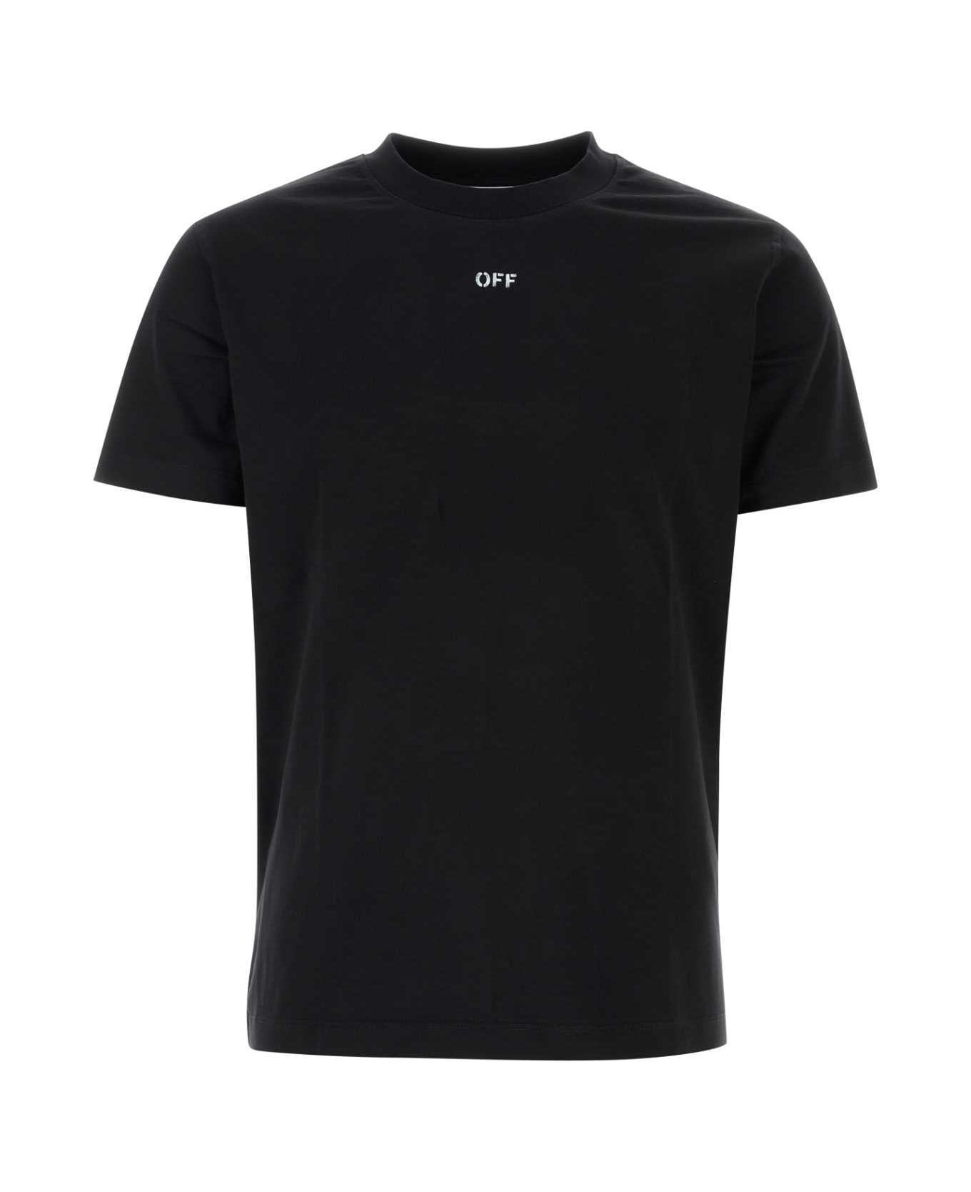 Off-White Black Cotton T-shirt - 1001