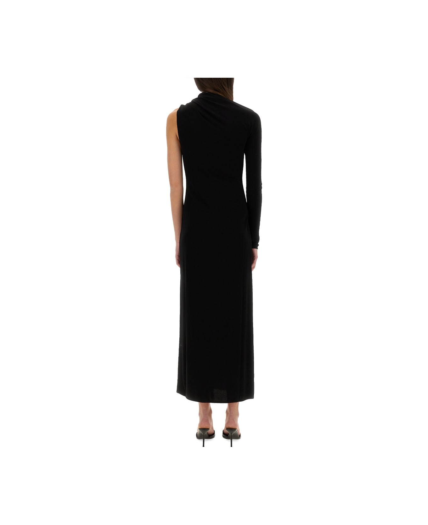 Courrèges Long One-shoulder Dress - BLACK