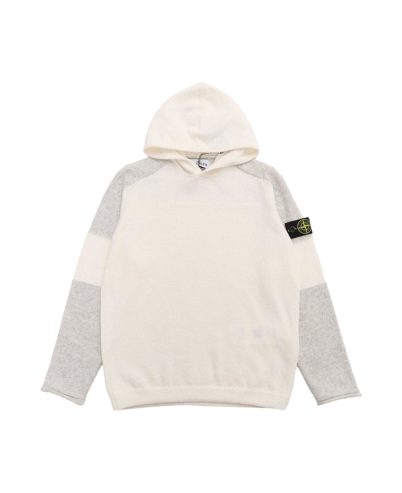 Stone Island Junior Compass-badge Straight Hem Hoodie