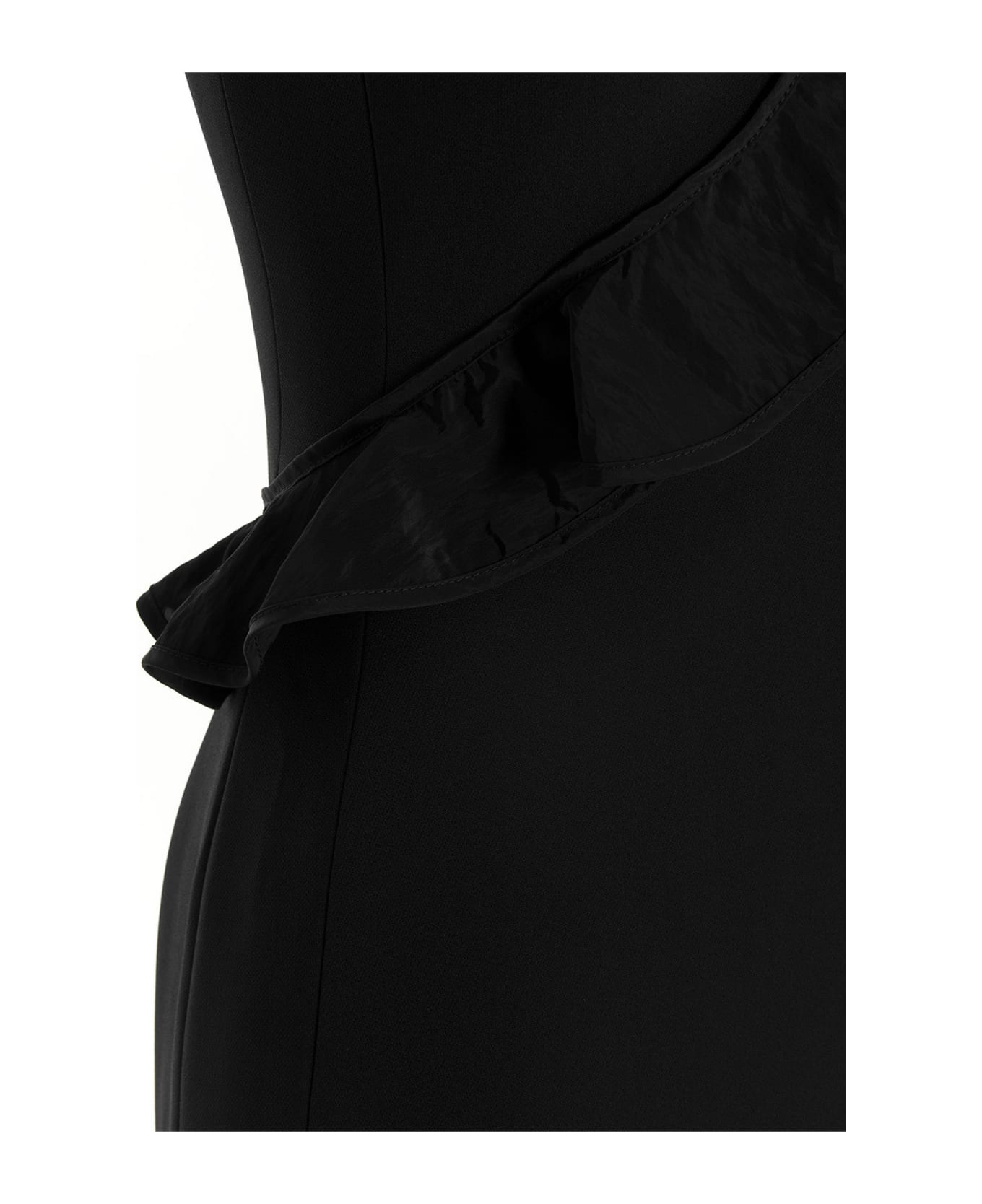 David Koma 'crossbody & Open Leg Ruffle Detail' Dress - Black   ワンピース＆ドレス