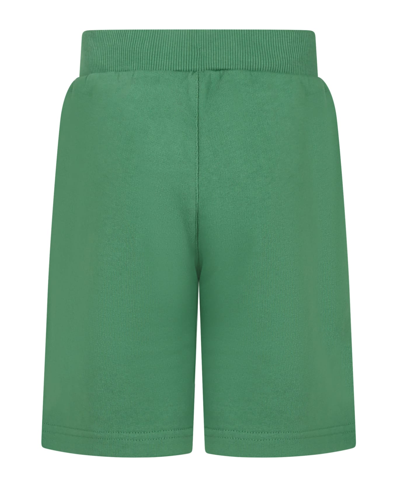 Kenzo Kids Green Shorts For Boy With Logo Print - Green ボトムス
