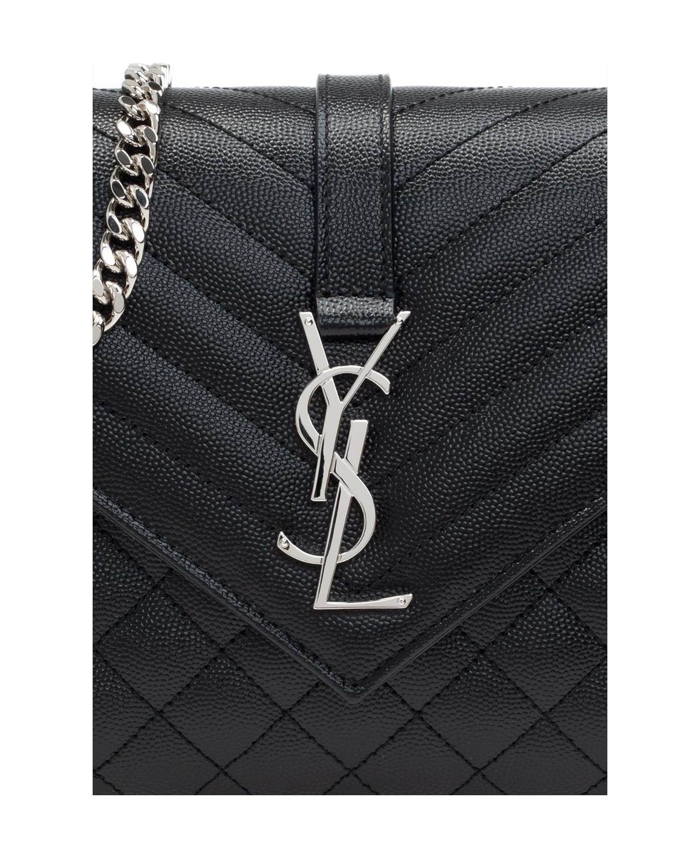 Saint Laurent Envelope Shoulder Bag - Black