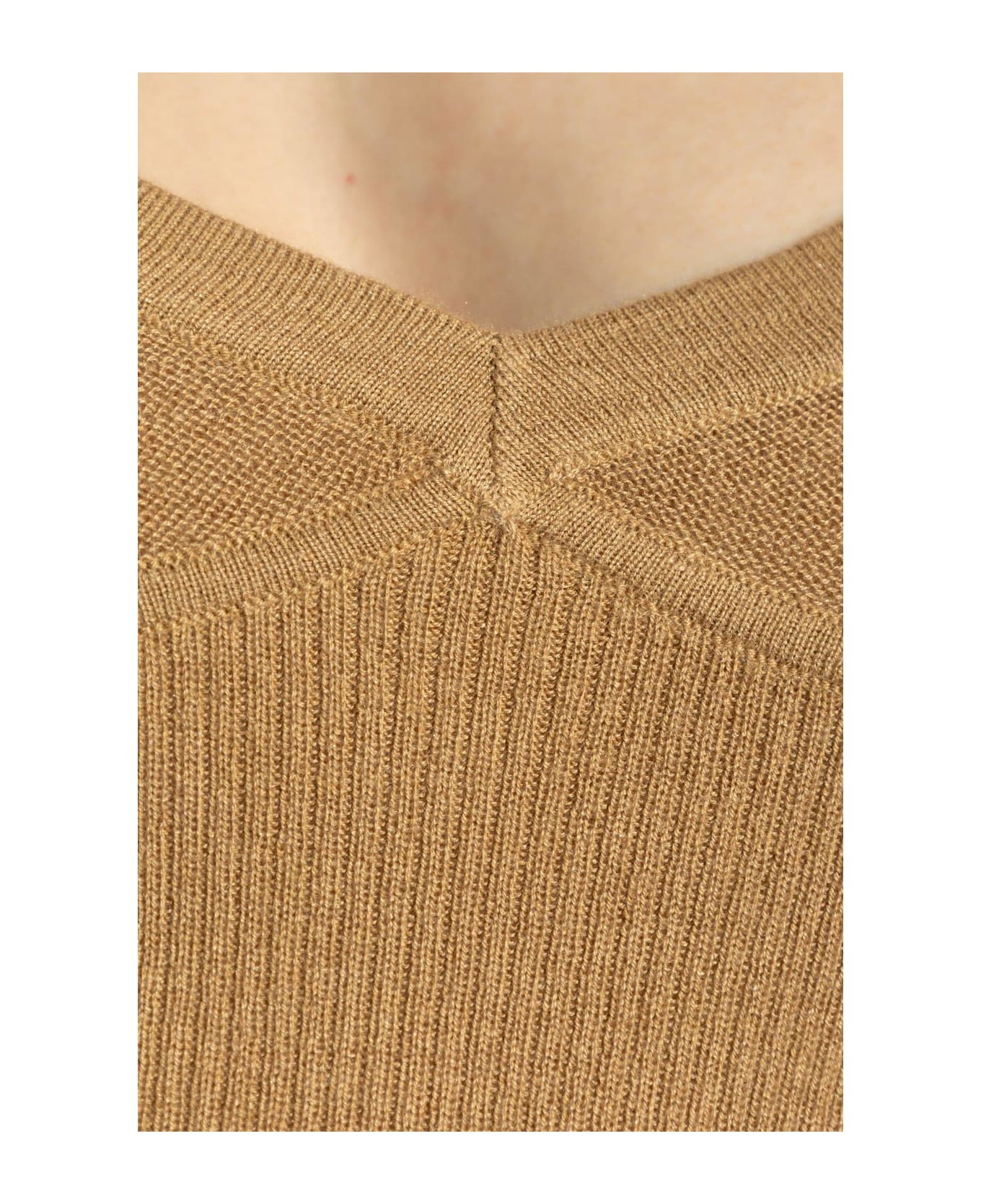 Max Mara Gallura Ribbed Top - BEIGE