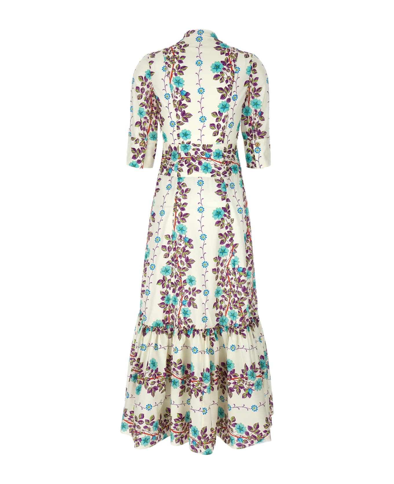 Etro White Long Dress With Floral Print - White ワンピース＆ドレス