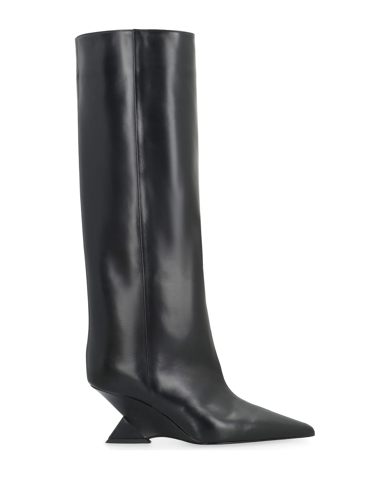 The Attico Cheope Leather Boots - black