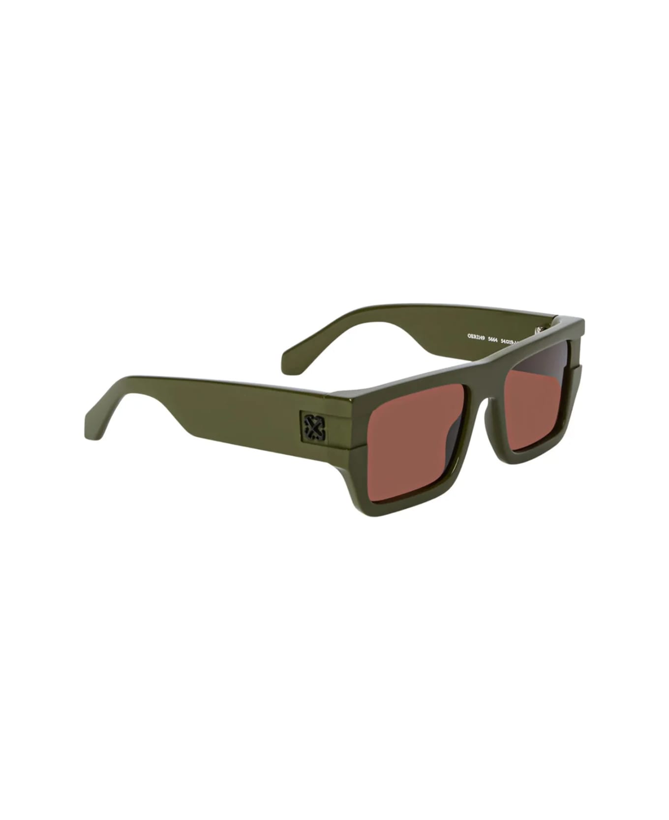 Off-White Off White Oeri149 Chester 5664 Military Green Brown Sunglasses - Verde