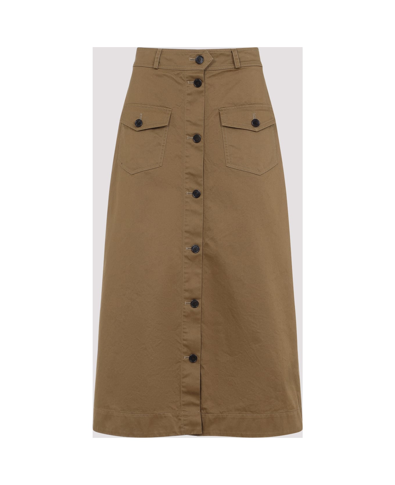 Saint Laurent Midi Skirt - Chatain