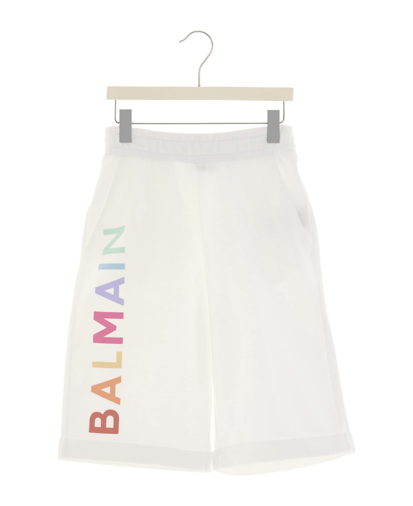 Balmain Logo Bermuda Shorts - White ボトムス