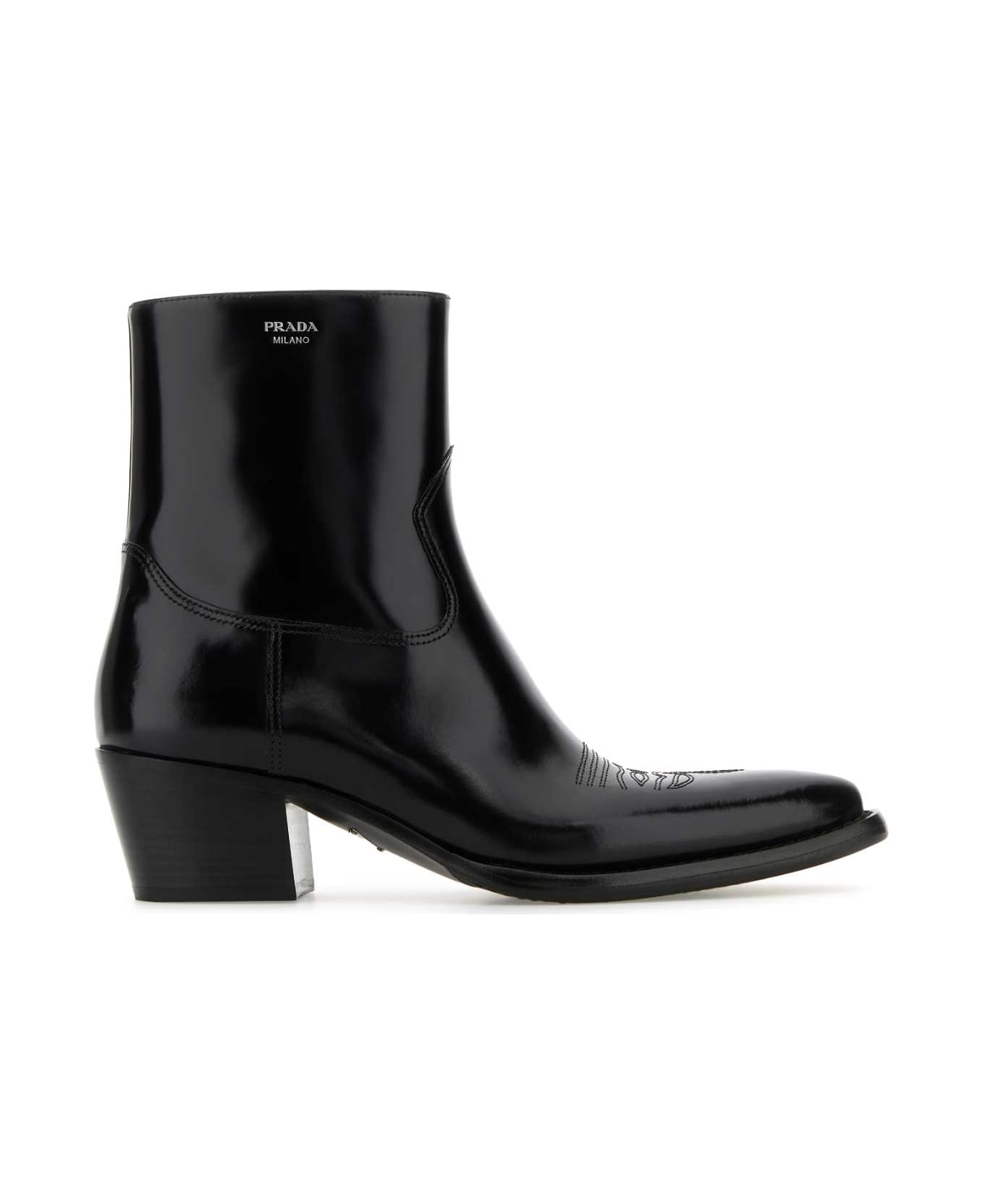 Prada Black Leather Boots - NERO