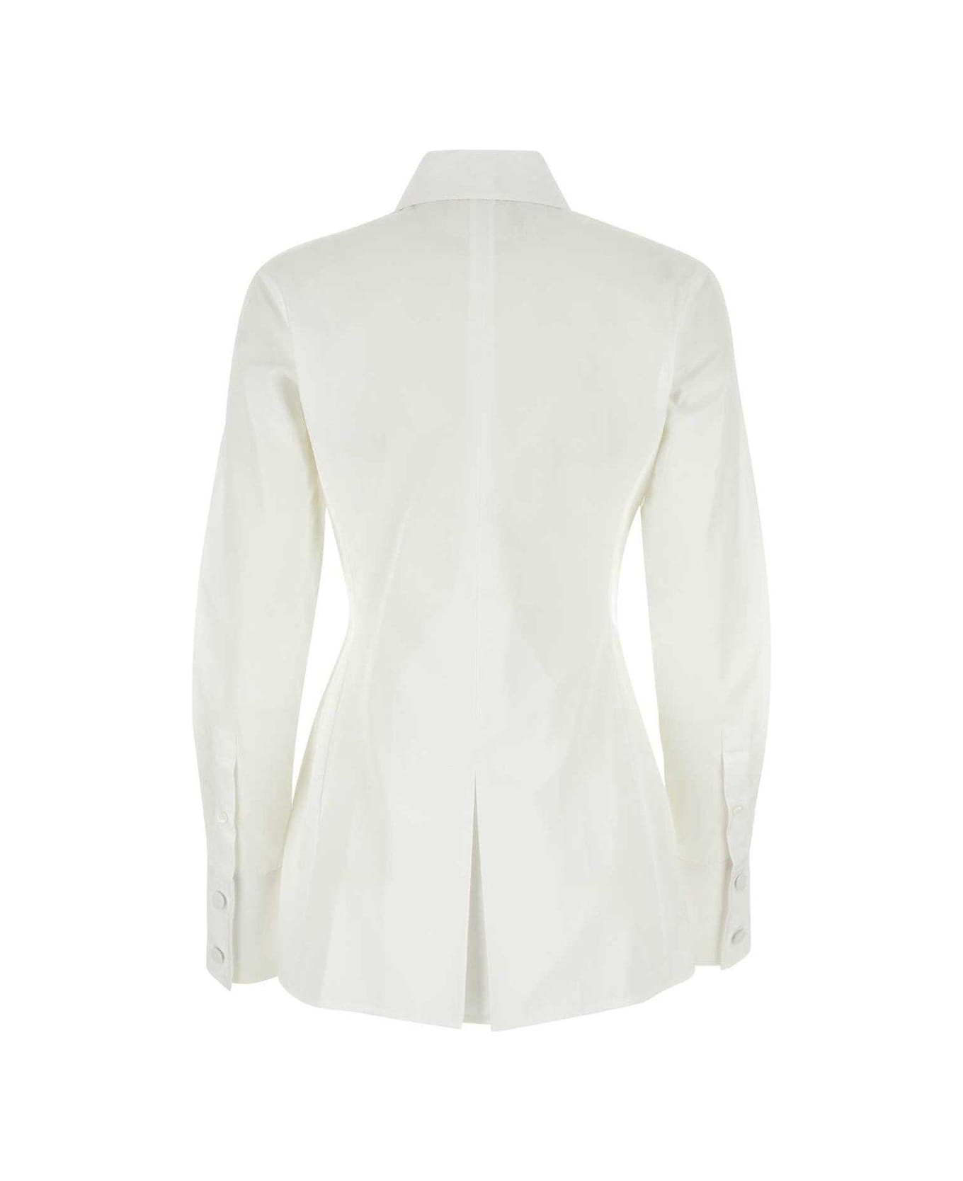 Givenchy Pleated Effect Poplin Shirt - White