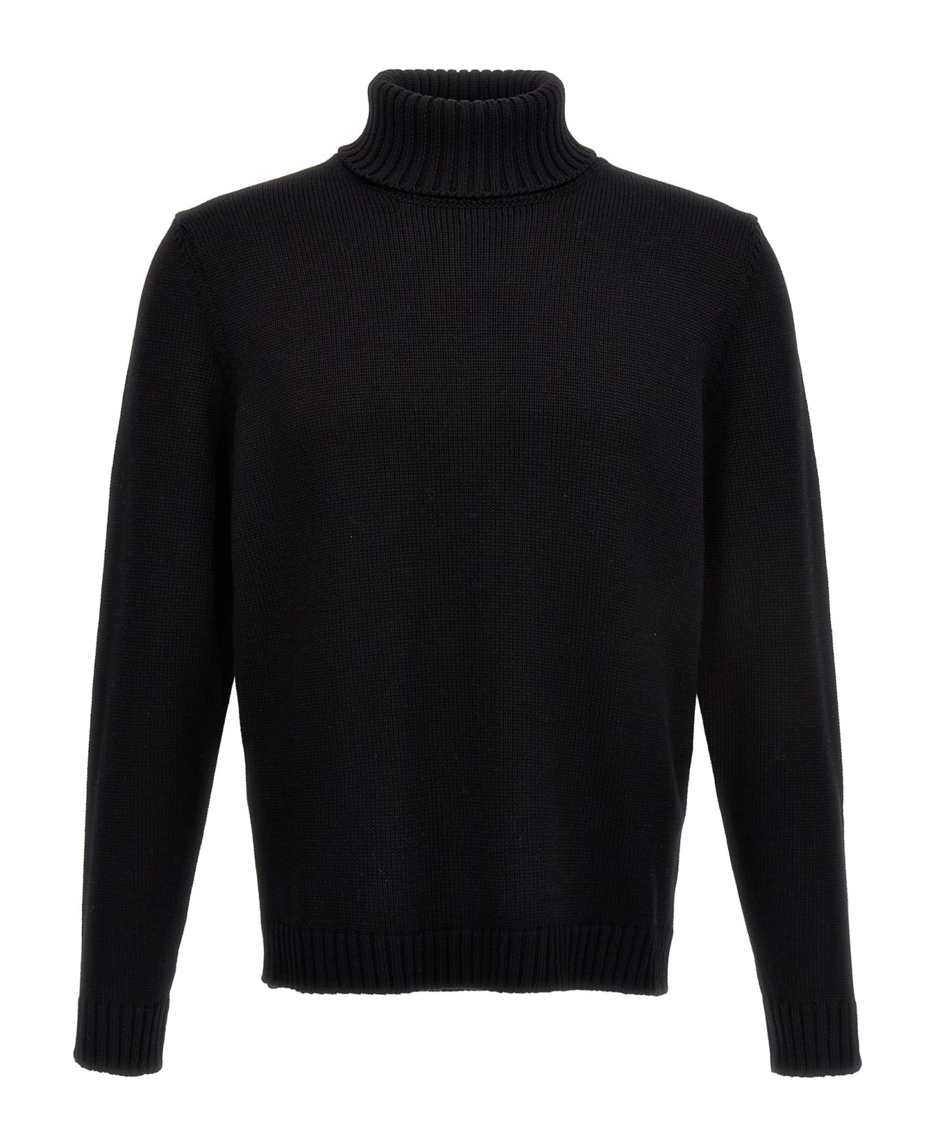 Zanone Turtle-neck Sweater - Black  
