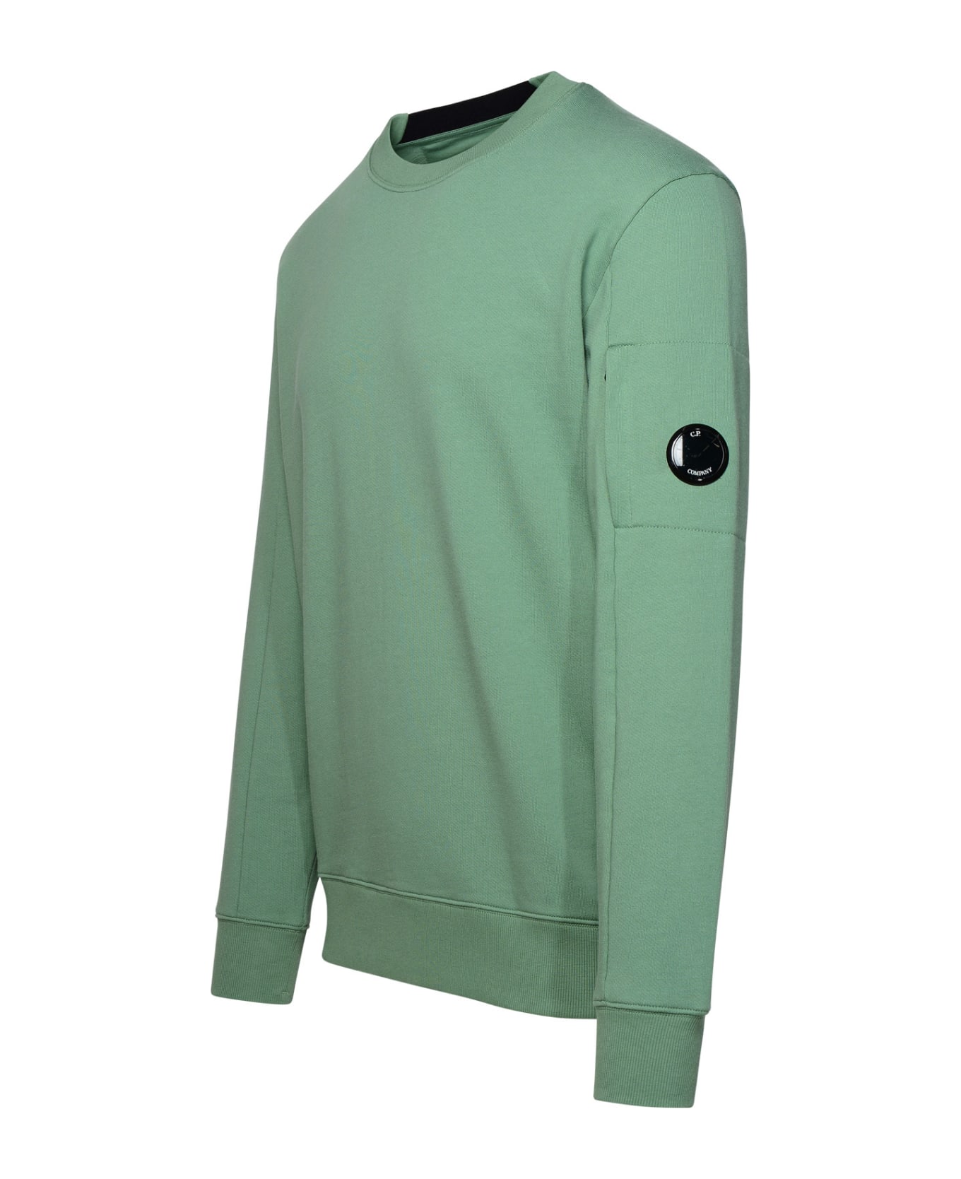 C.P. Company 'diagonal Raised Fleece' Green Cotton Sweatshirt - Verde salvia
