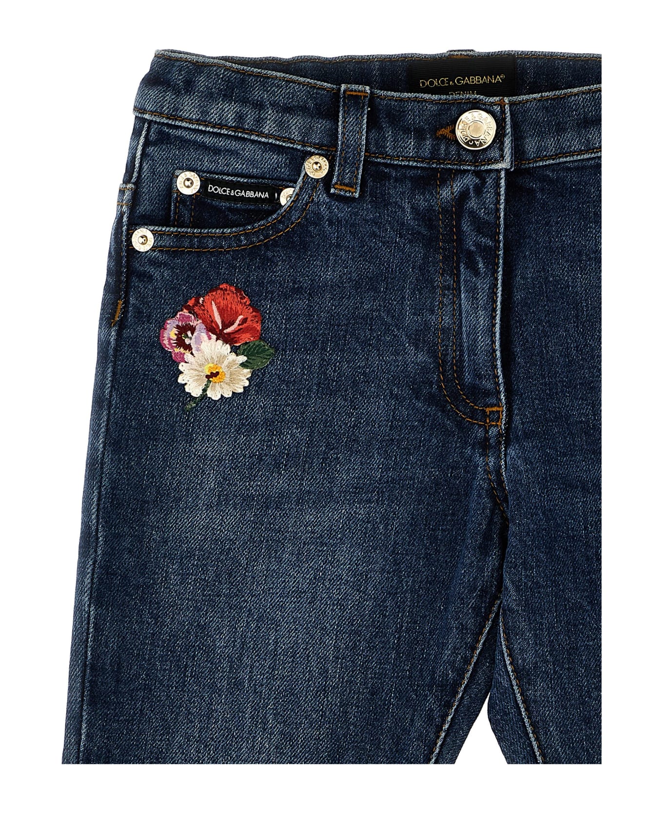 Dolce & Gabbana Embroidery Jeans - BLUE ボトムス