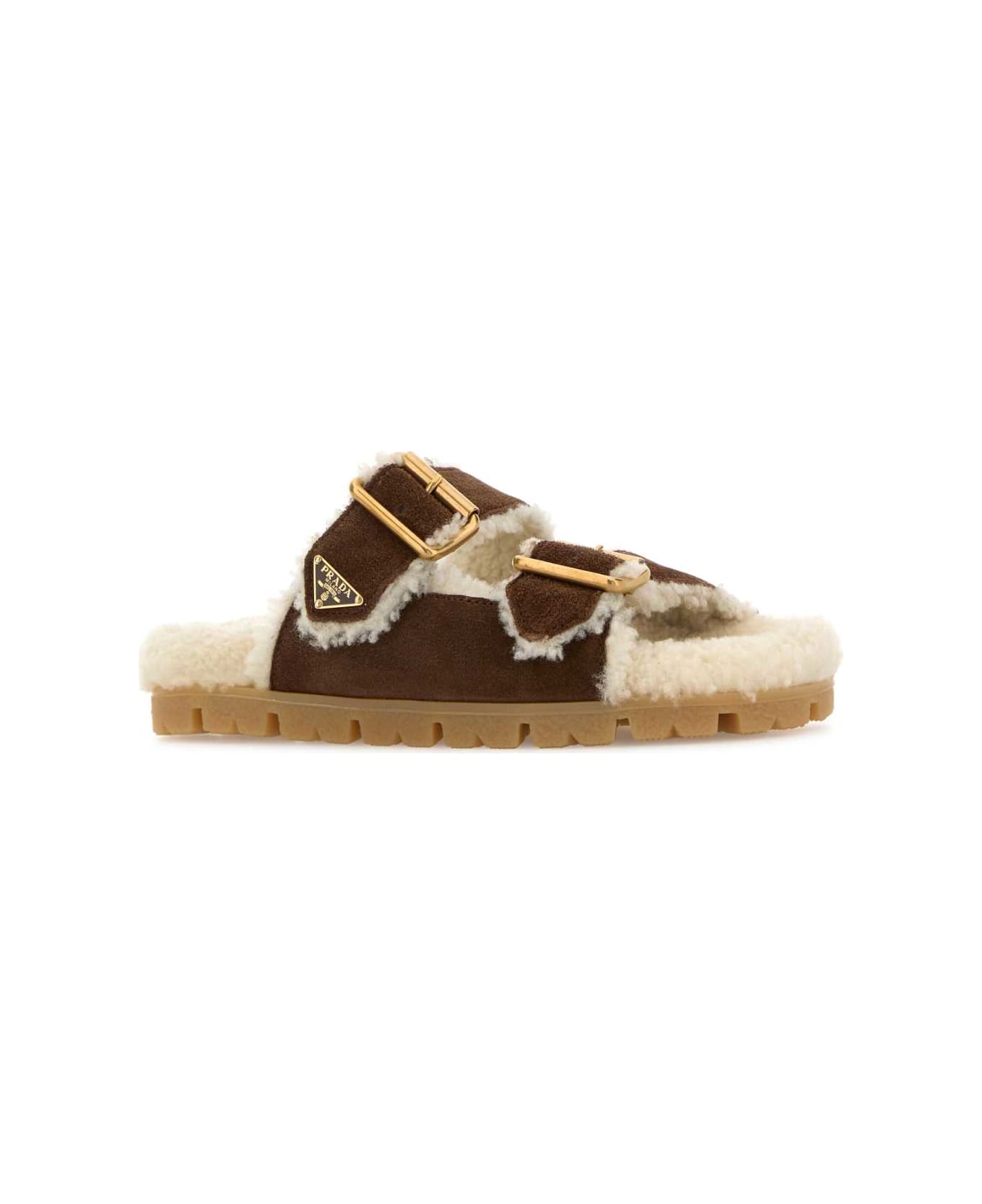 Prada Brown Suede Slippers - CACAO