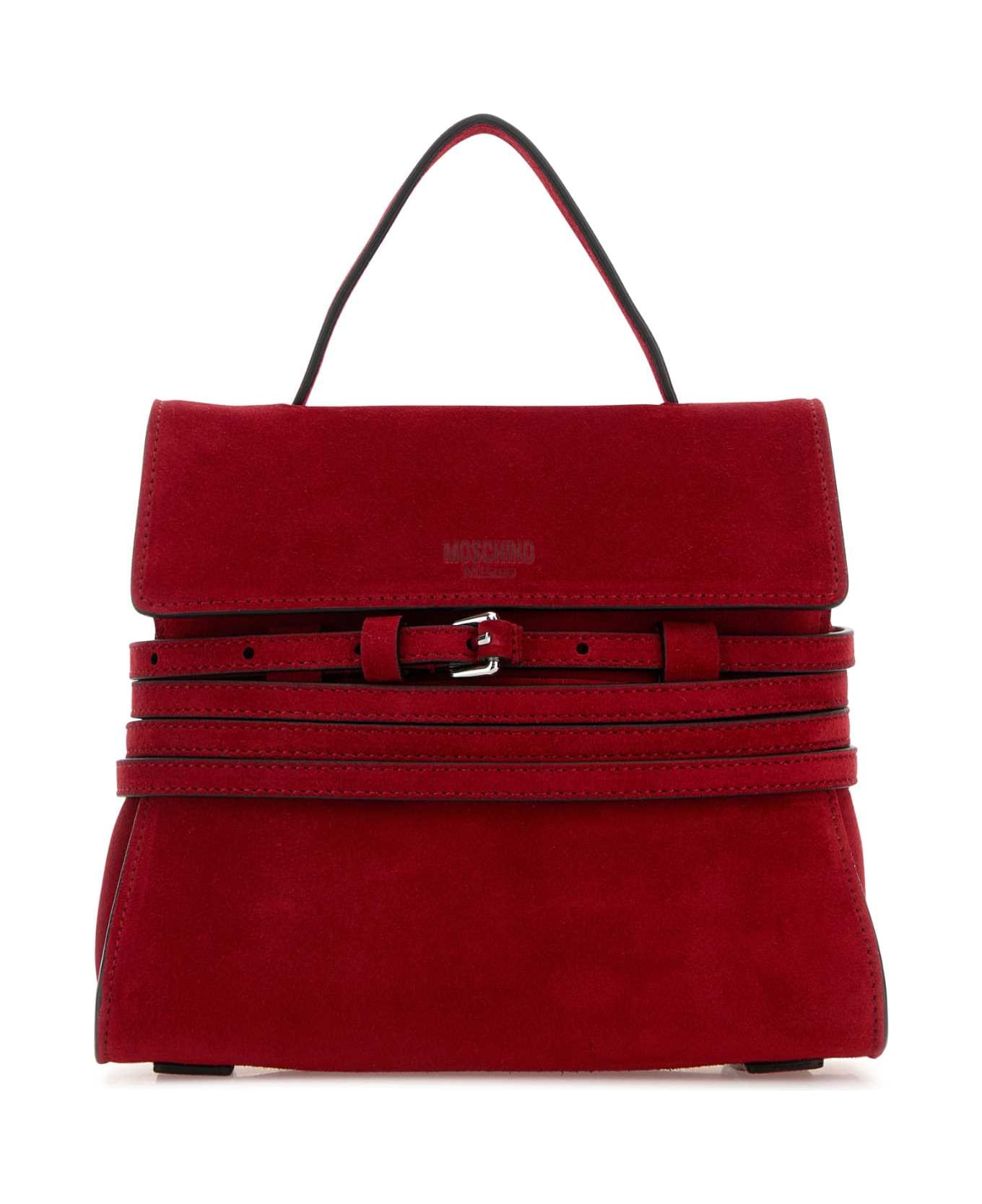 Moschino Red Suede Small Tie Me Handbag - 50A