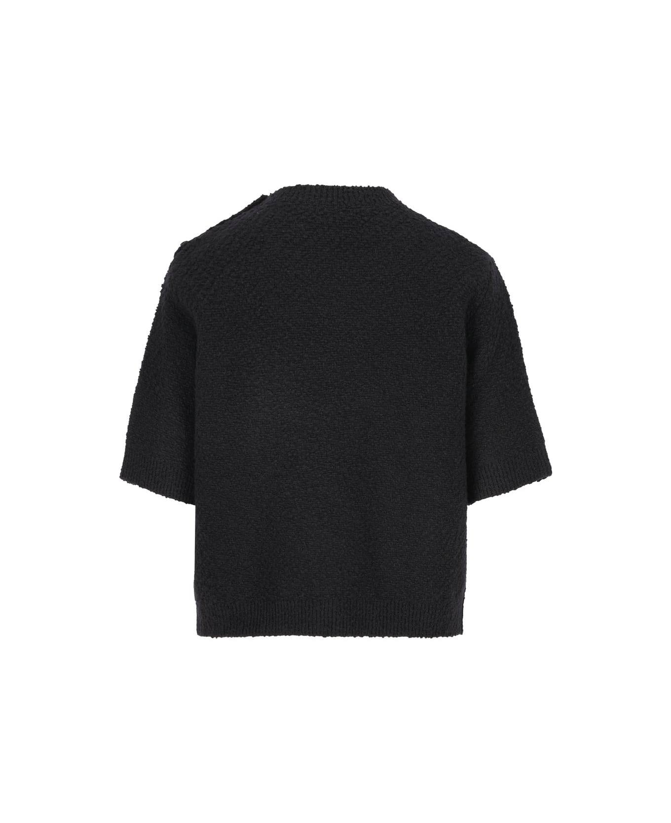 Gucci Interlocking G Buttoned Knit Top - Black