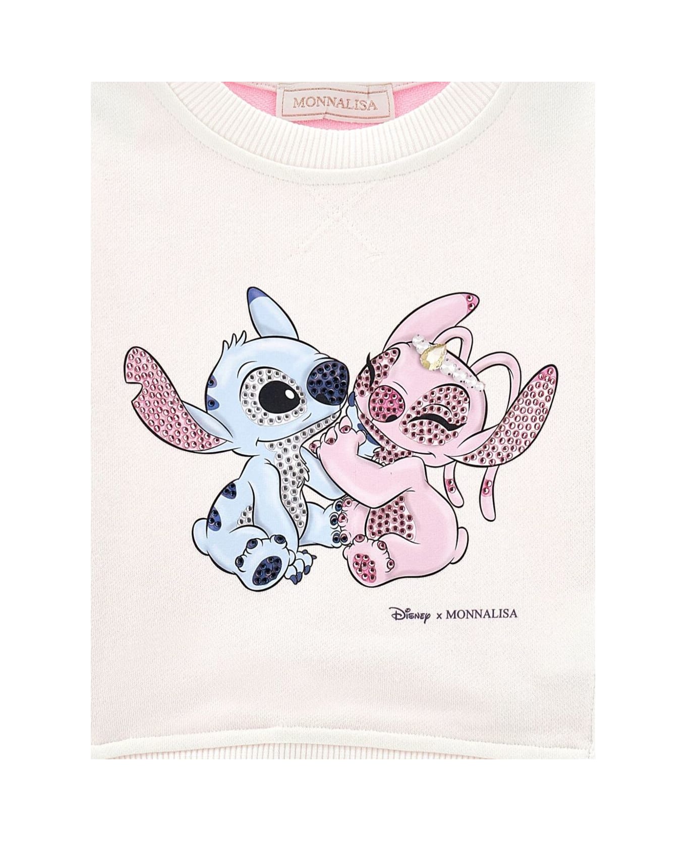 Monnalisa Multicolor Crew Neck Sweatshirt With Front Print In Cotton Girl - Multicolor