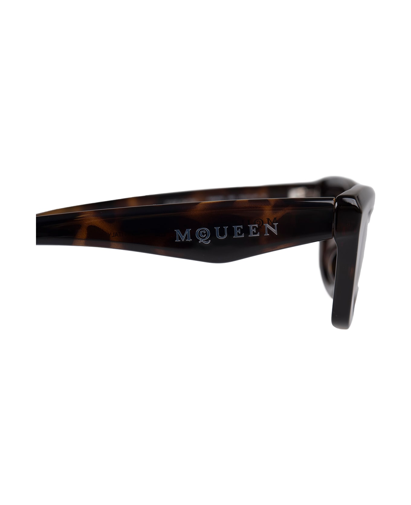 Alexander McQueen Geometric Sunglasses With Mcqueen Logo In Havana - Brown