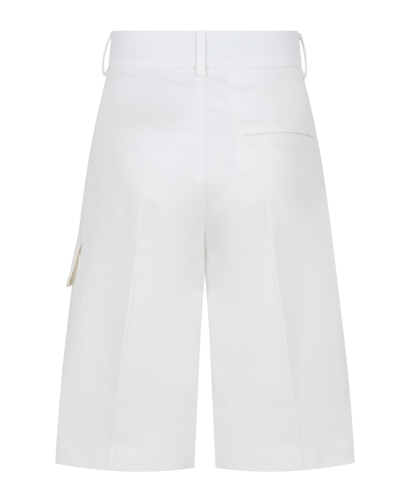 Fendi White Shorts For Boy With Logo ボトムス
