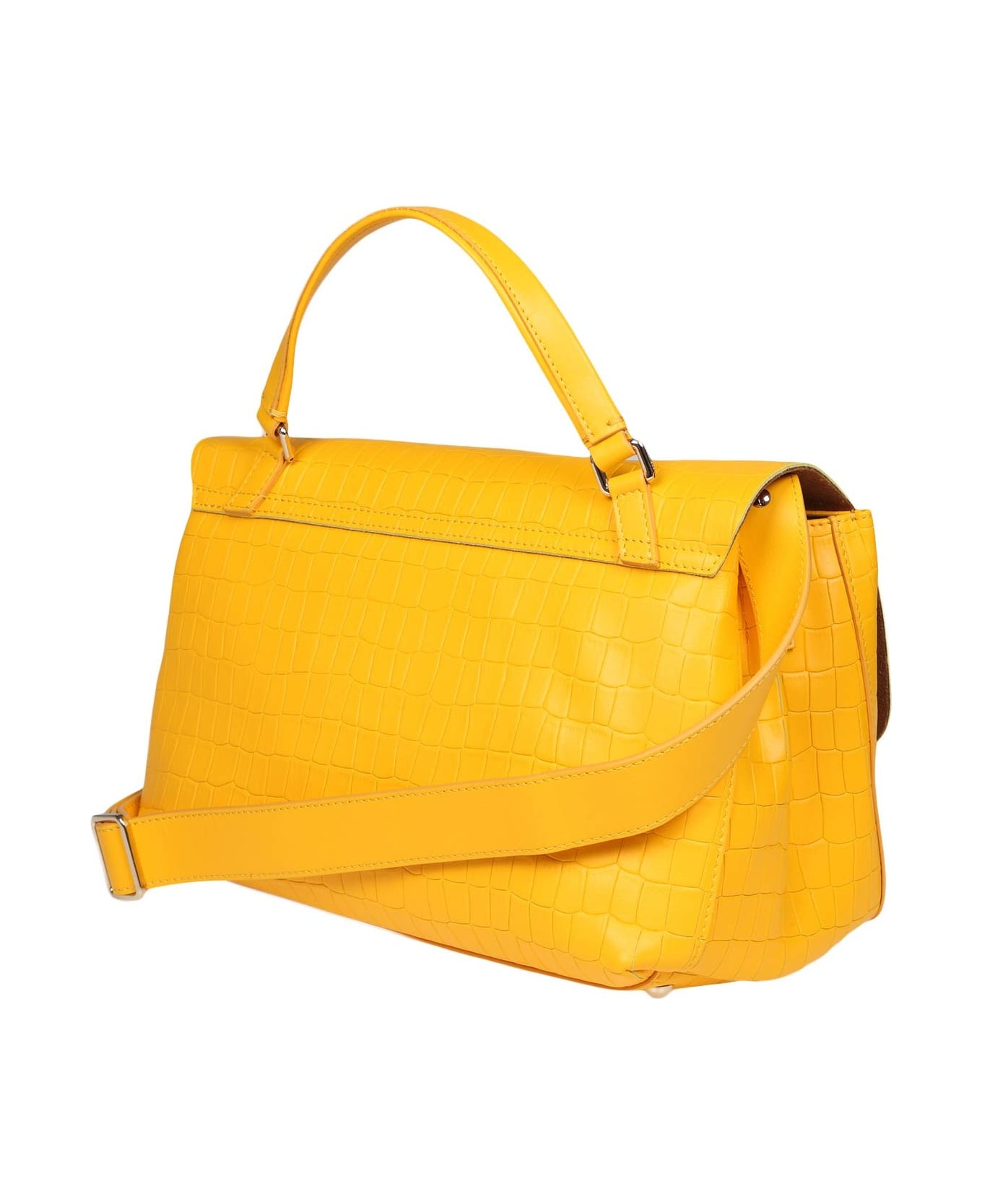 Zanellato Postina S Cayman In Yellow Coconut Print Leather - Yellow