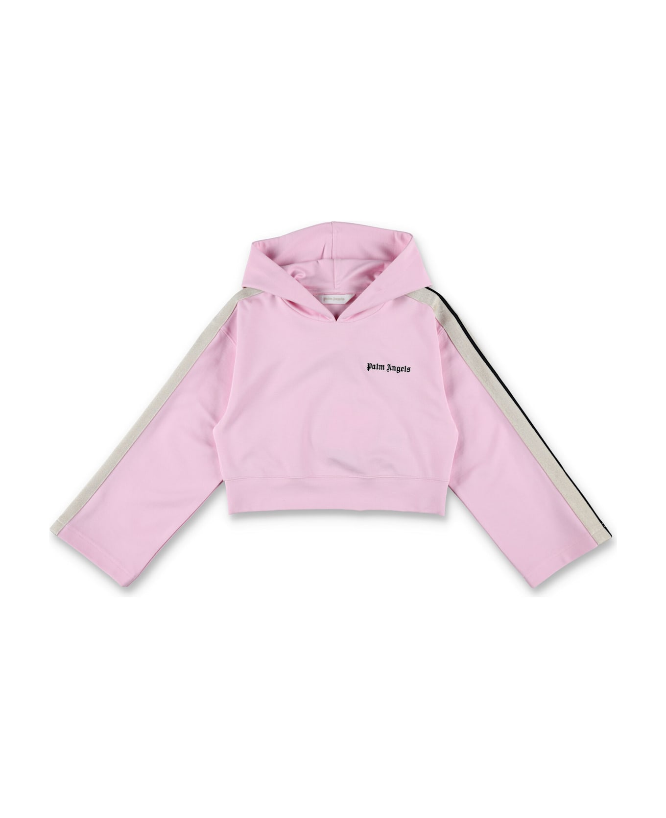 Palm Angels Kid - Track Cropped Hoodie - PINK