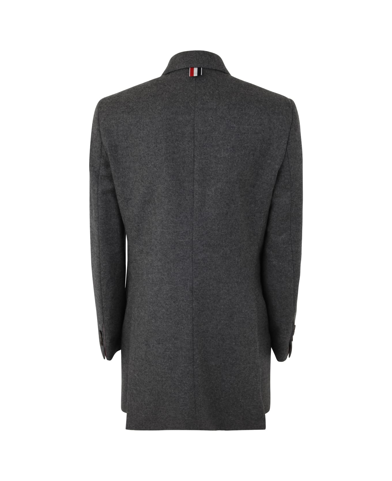 Thom Browne Elongated Long Sleeve Double Breasted Sportcoat In Wool Flannel - Med Grey コート