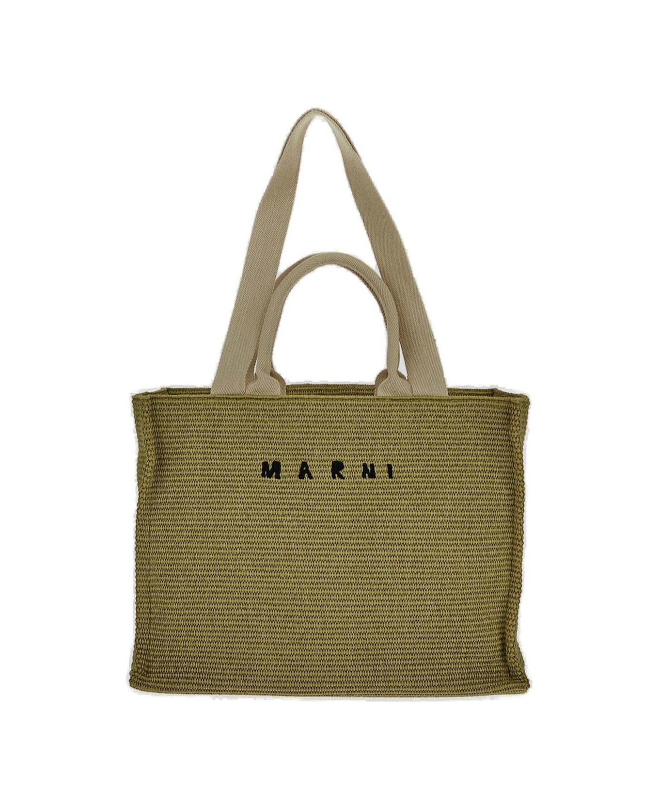 Marni Logo Embroidered Top Handle Bag | italist