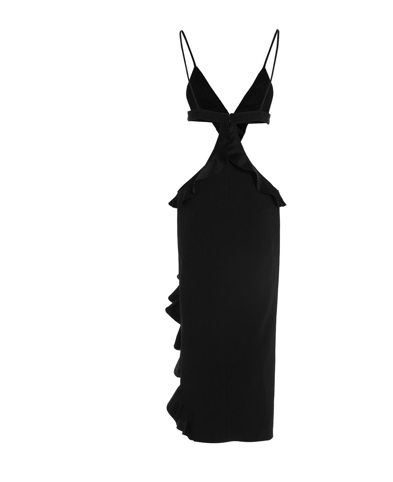 David Koma 'crossbody & Open Leg Ruffle' Dress - Black   ワンピース＆ドレス
