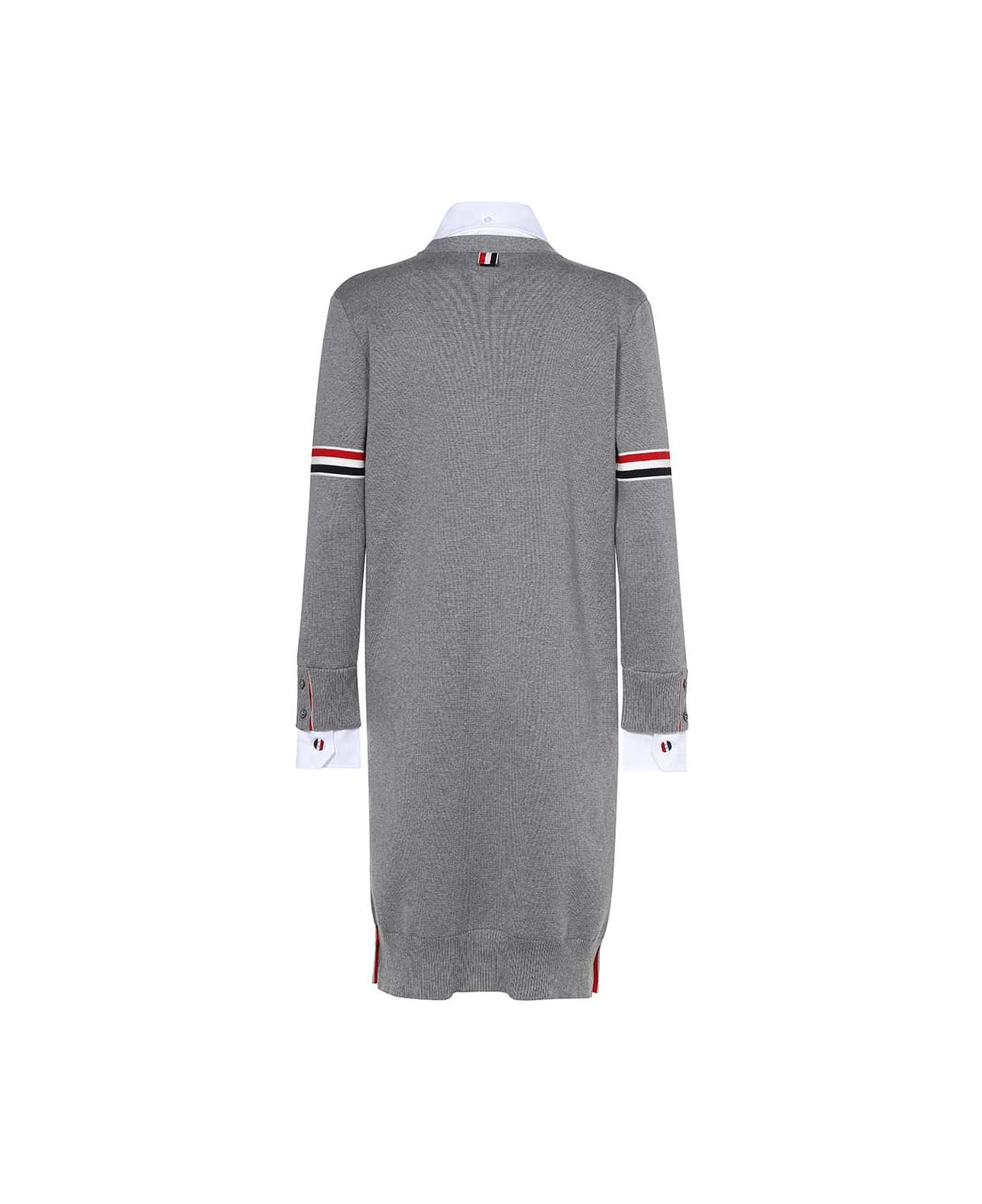 Thom Browne Long Knitted Cardigan - grey