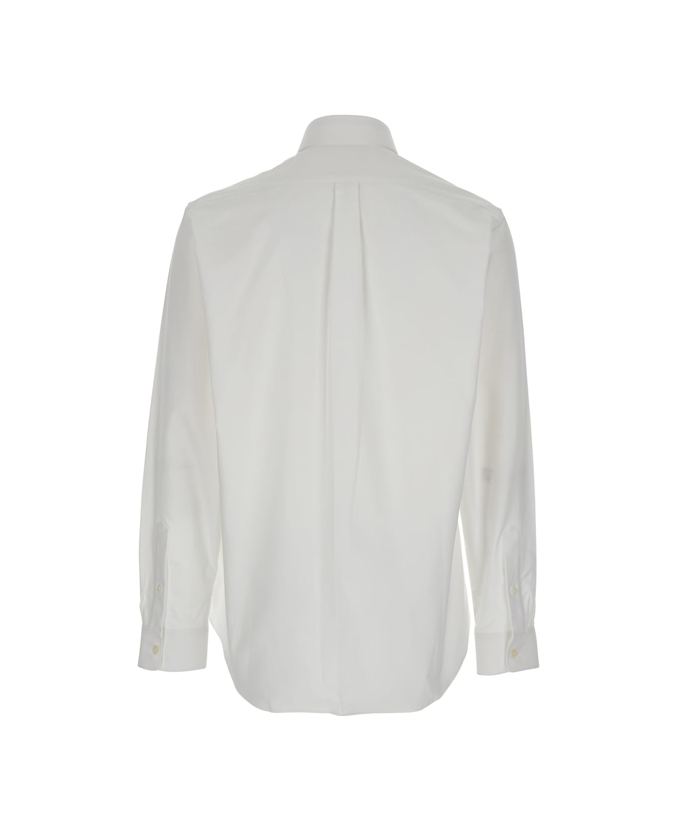 Givenchy White Shirt With Logo Embroidered On The Front In Cotton Man - White