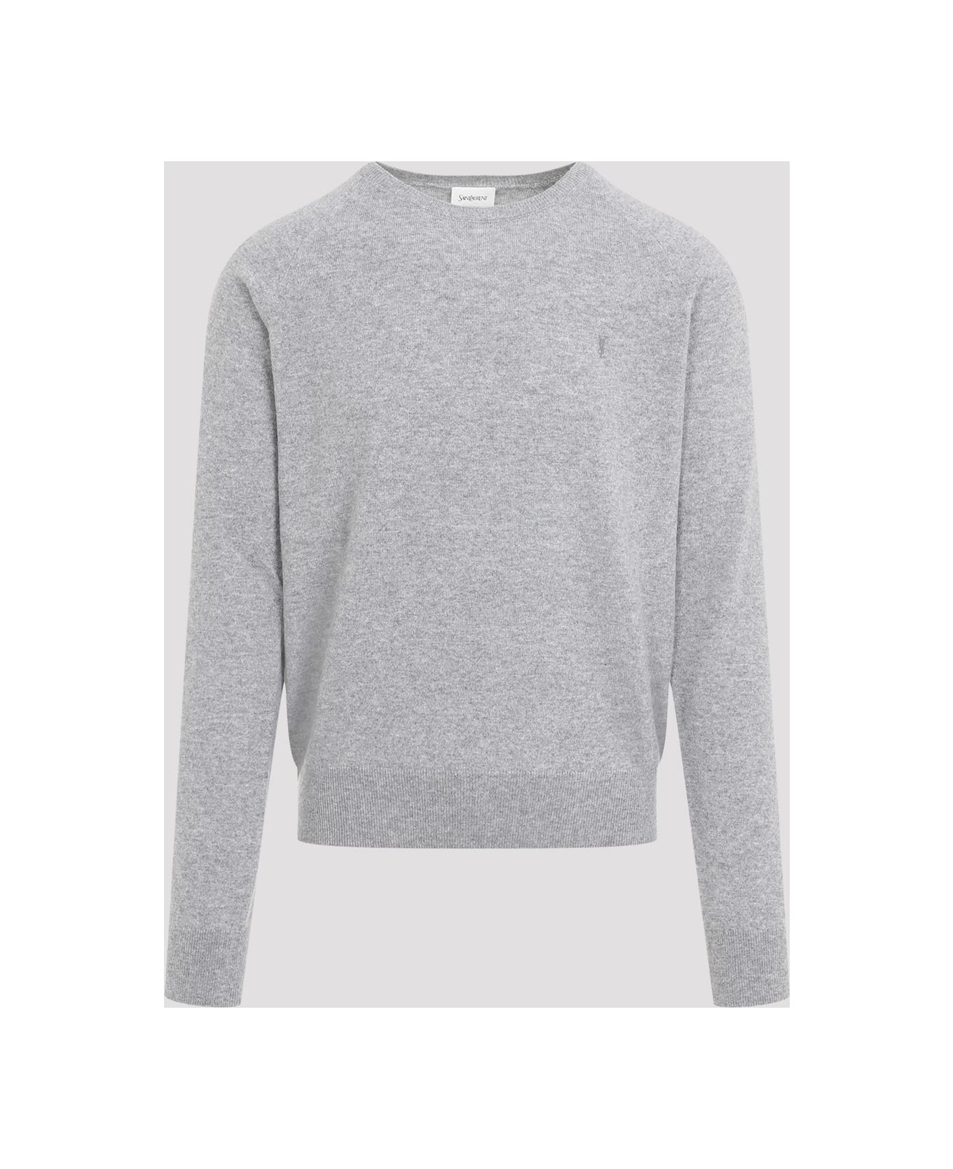 Saint Laurent Cassandre Crewneck Jumper - Gris Chine ニットウェア