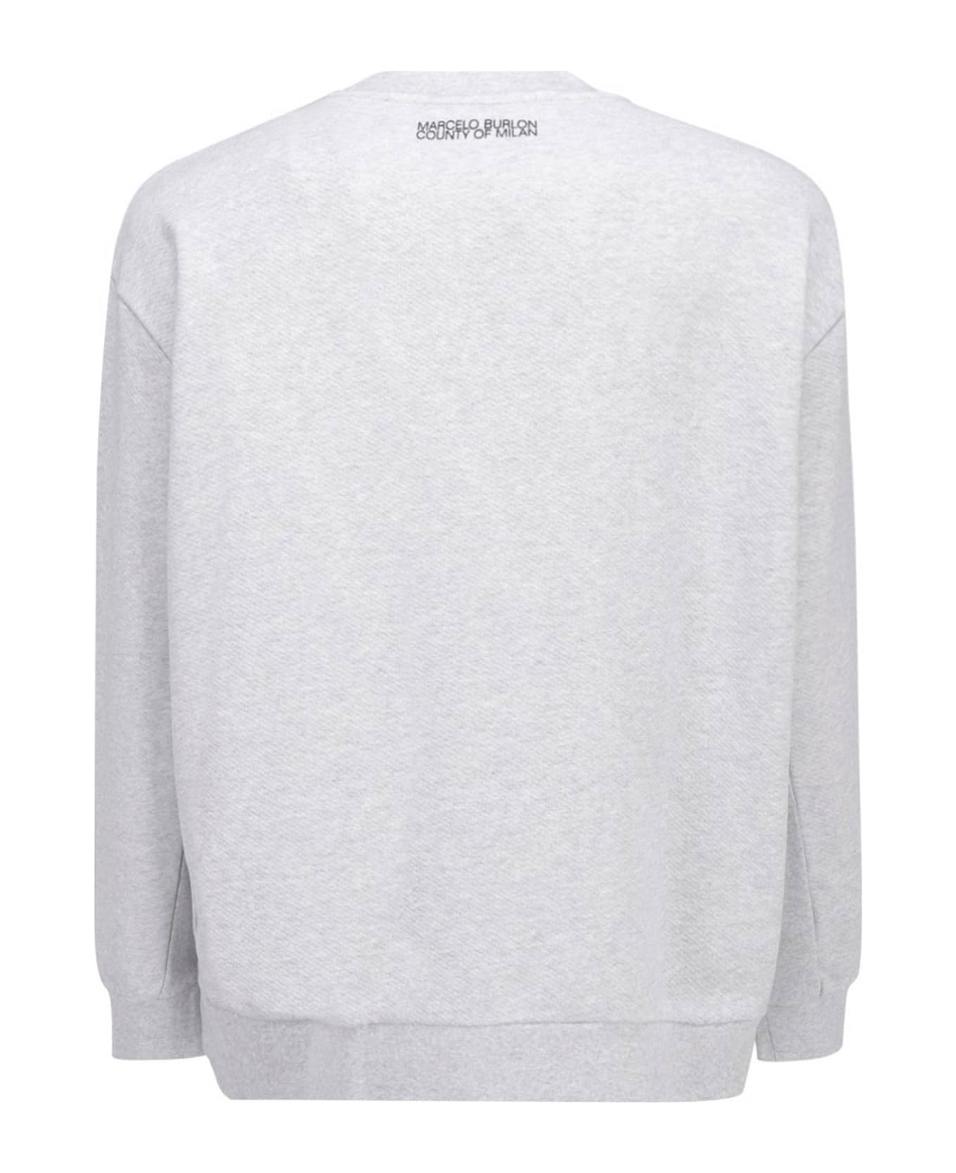 Marcelo Burlon County Of Milan Cotton Logo Sweatshirt - Gray