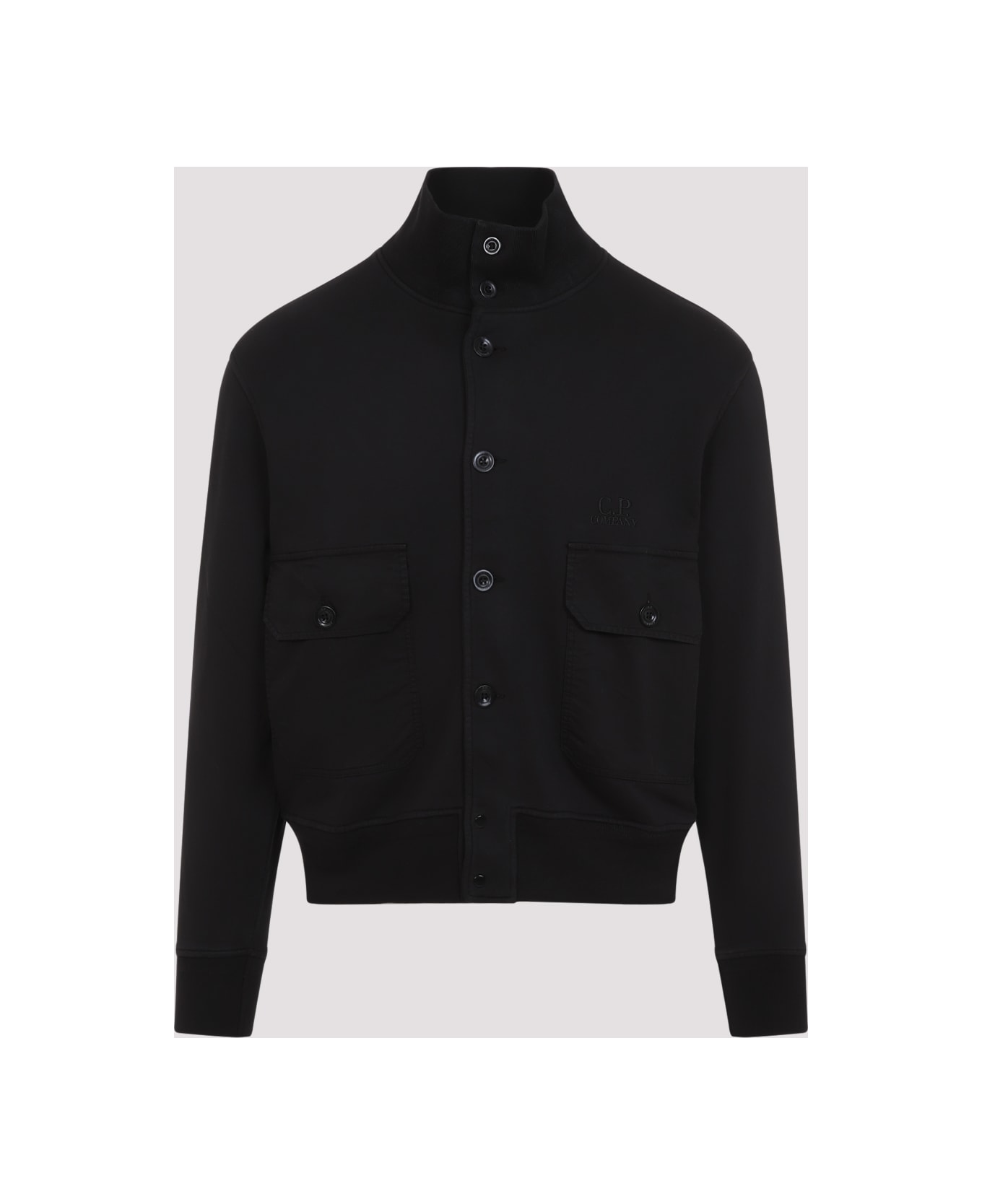 C.P. Company Full Button Sweatshirt - Black