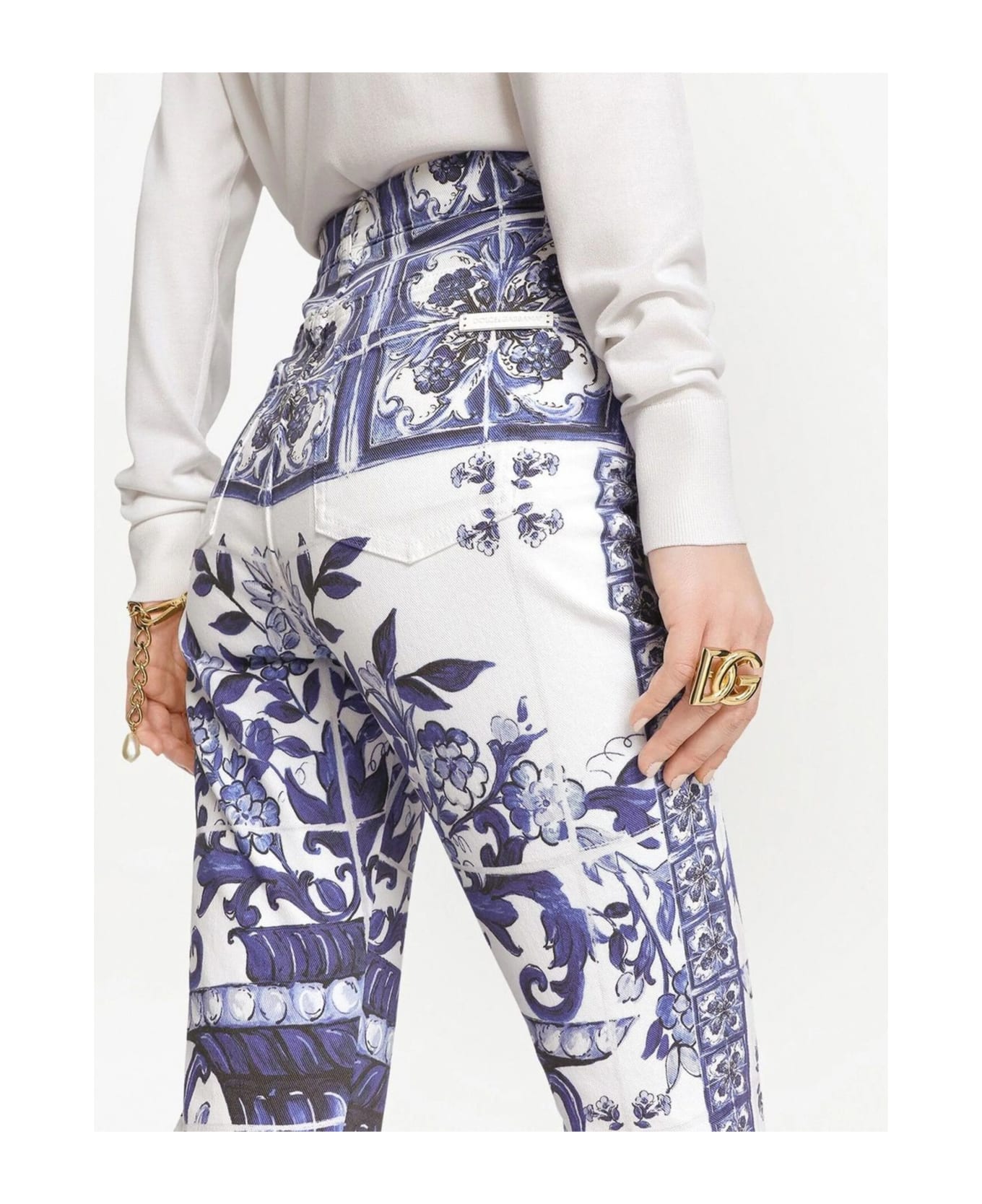 Dolce & Gabbana Pantaloni 5 Tasche St Maiolica - Blu