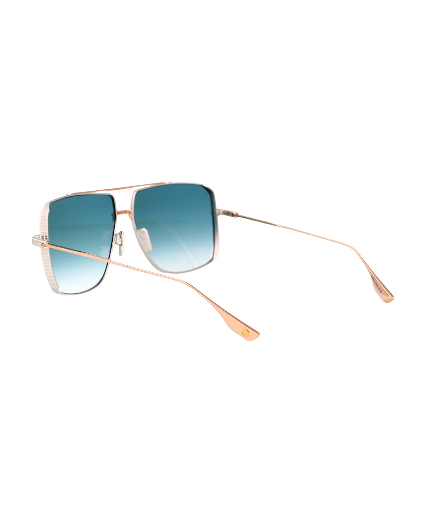 Dita Dubsystem Sunglasses - Silver - Rose Gold w/ Dark Turquoise to Clear Gradient