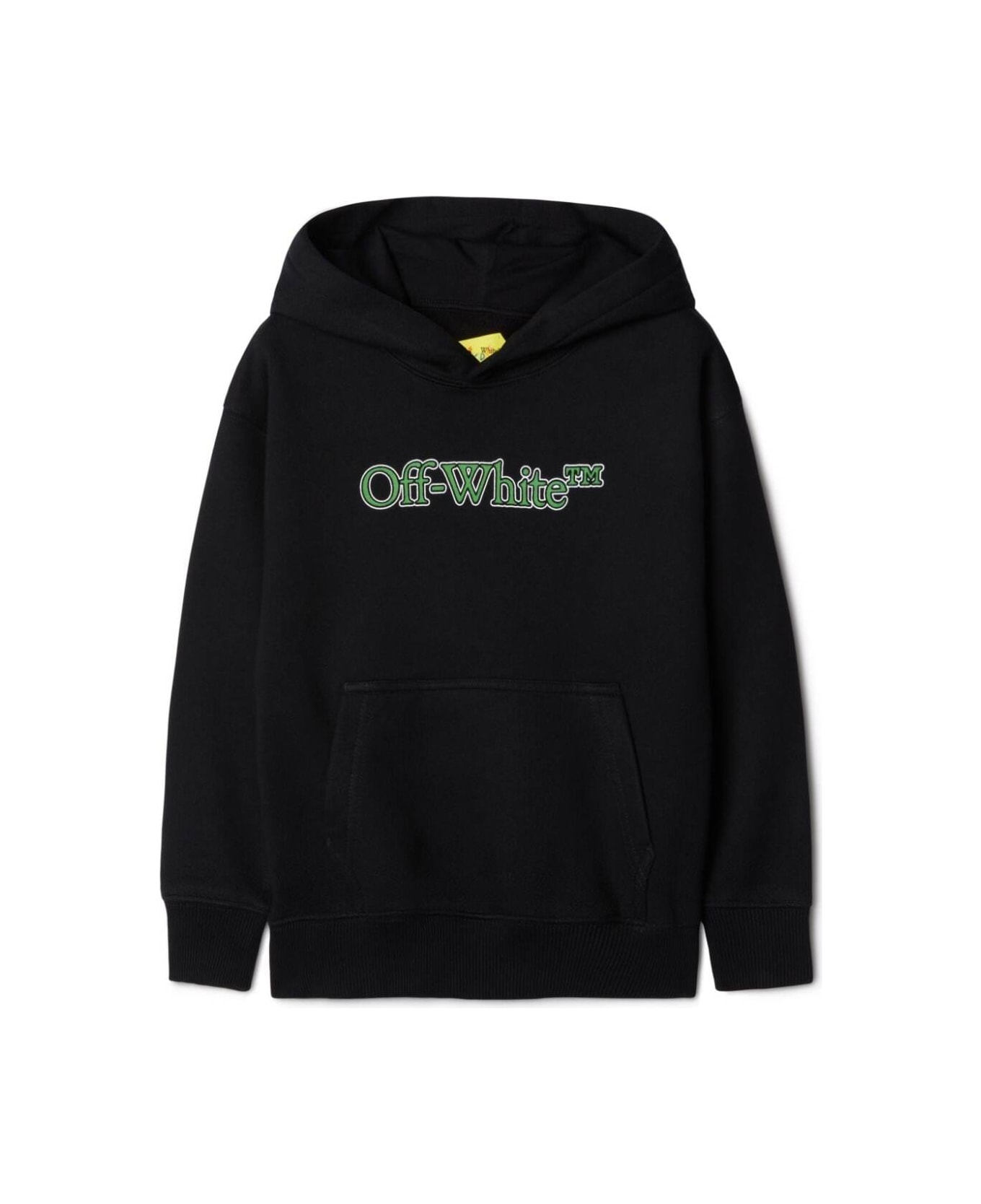Off-White Black Hoodie With Logo In Cotton Boy - Black