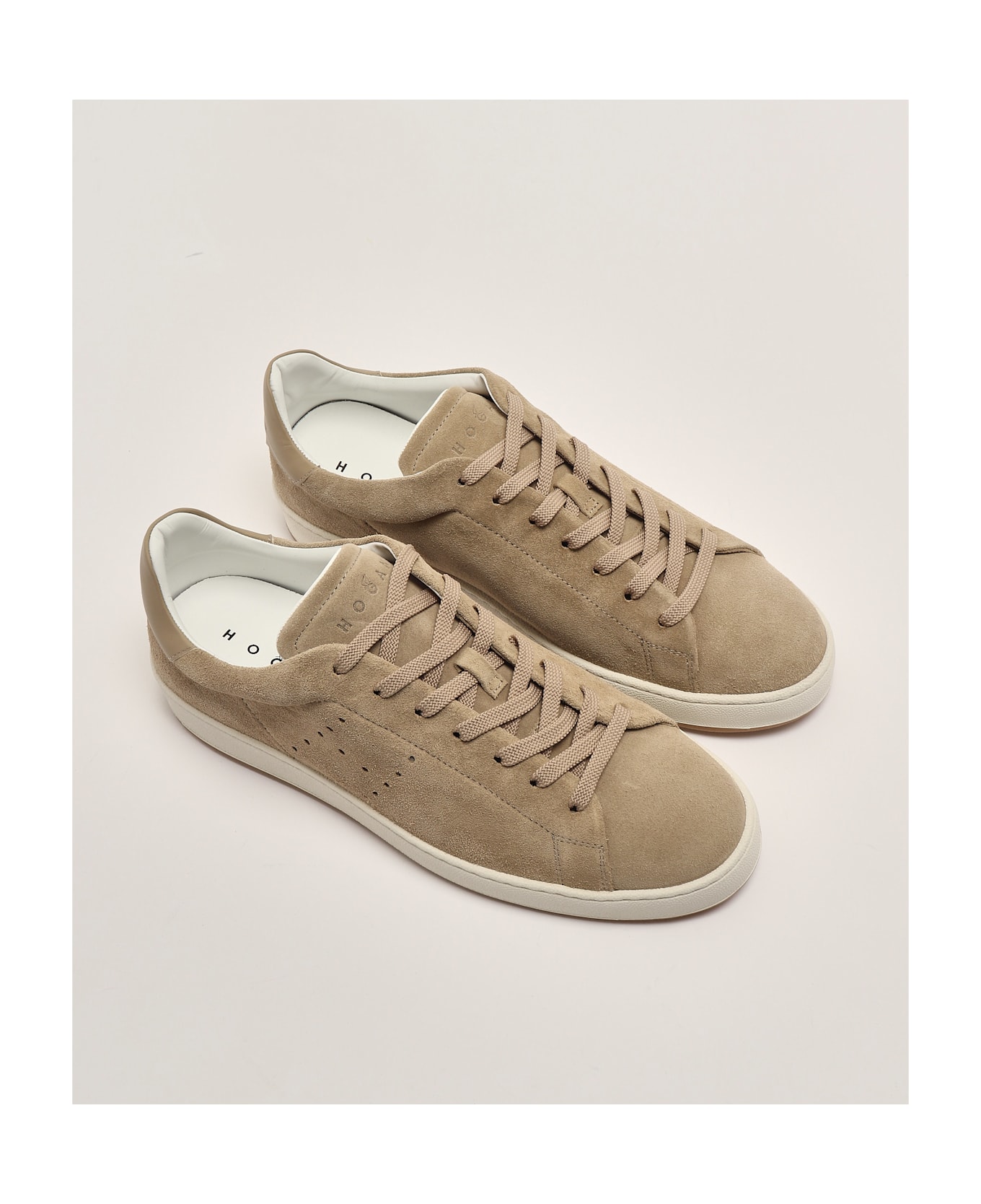 Hogan H672 H Fori Pelle Camoscio Sneaker - SABBIA