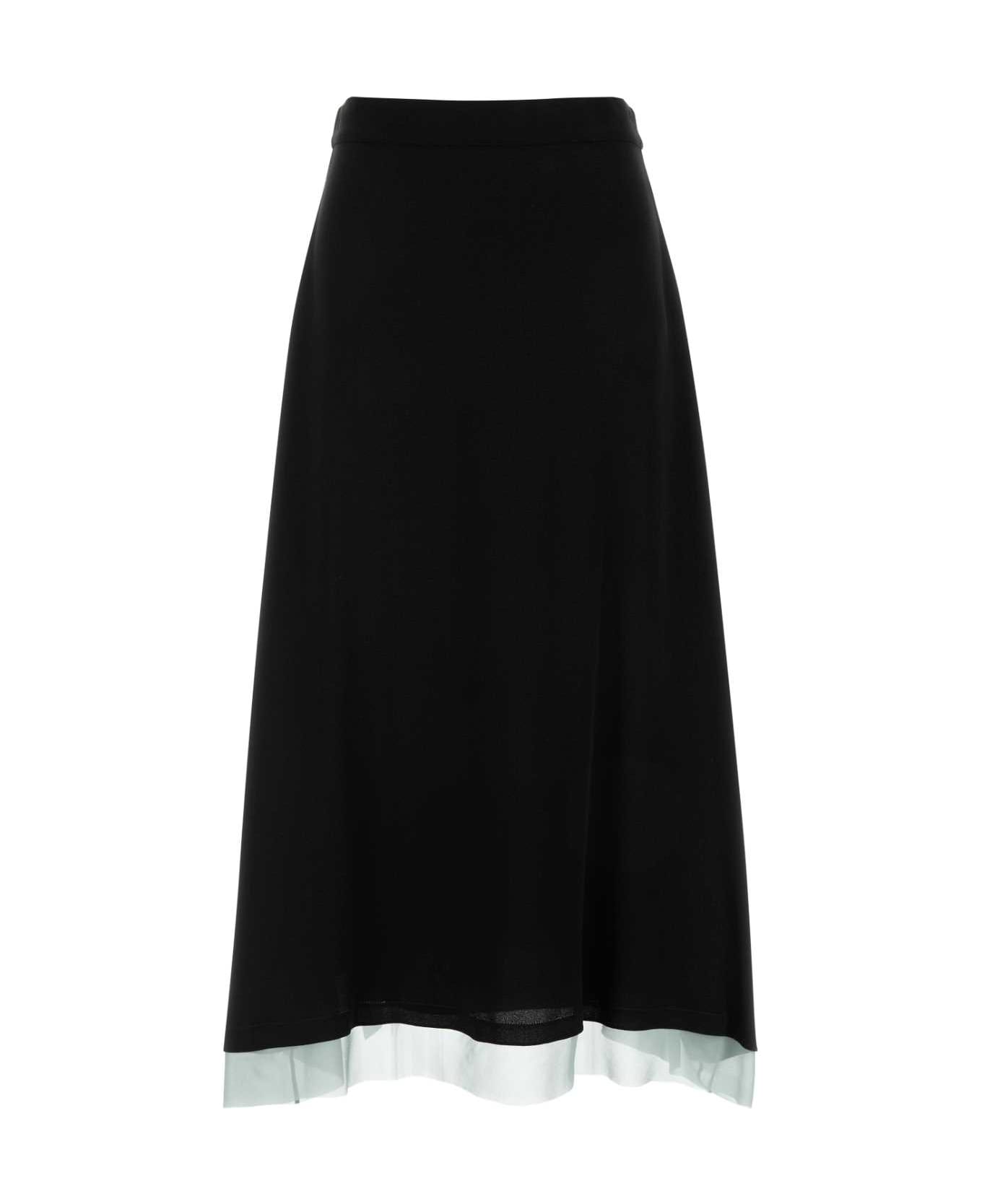 Fendi Black Crepe Skirt - BLACK