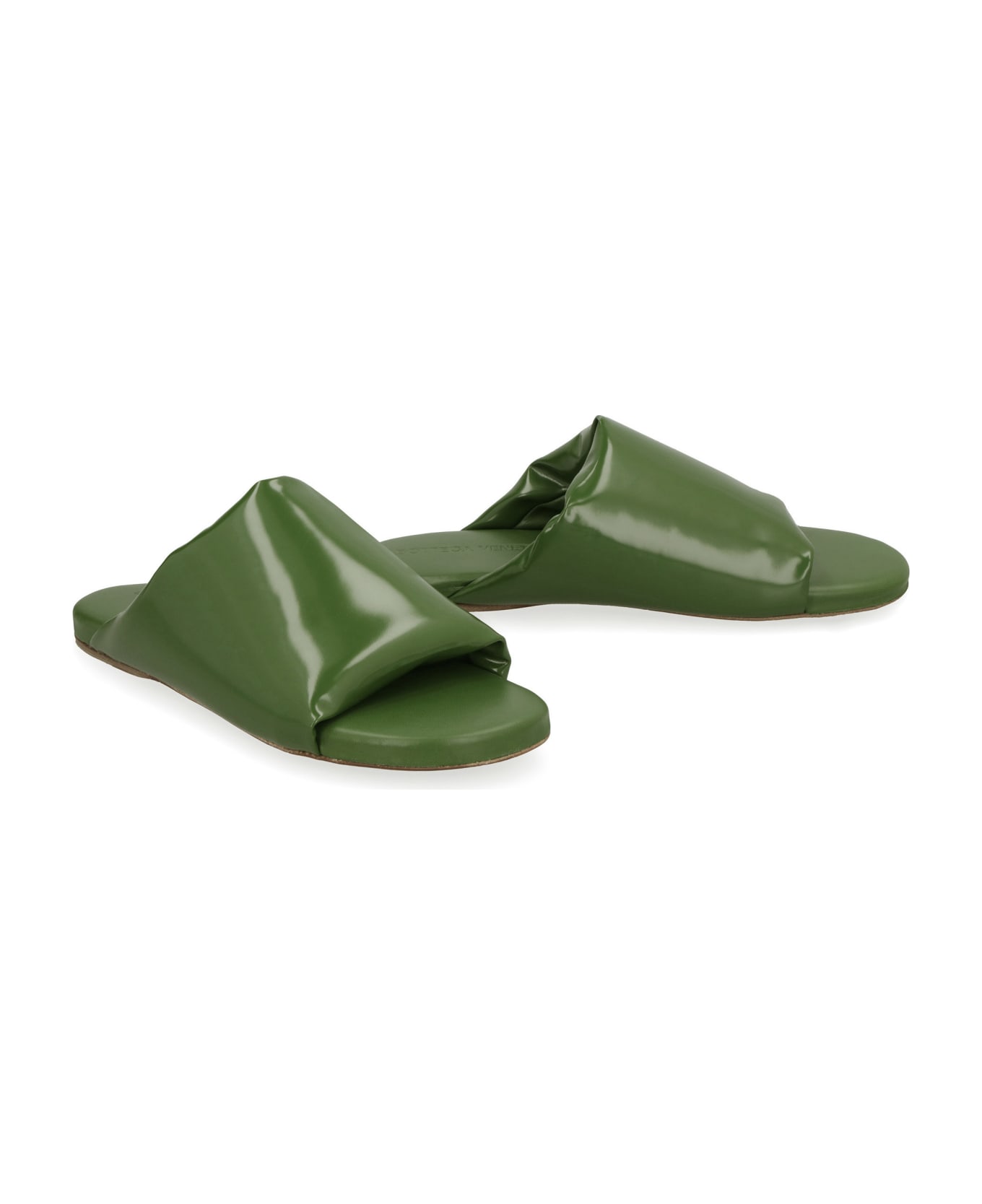Bottega Veneta Cushion Leather Sandals - green サンダル