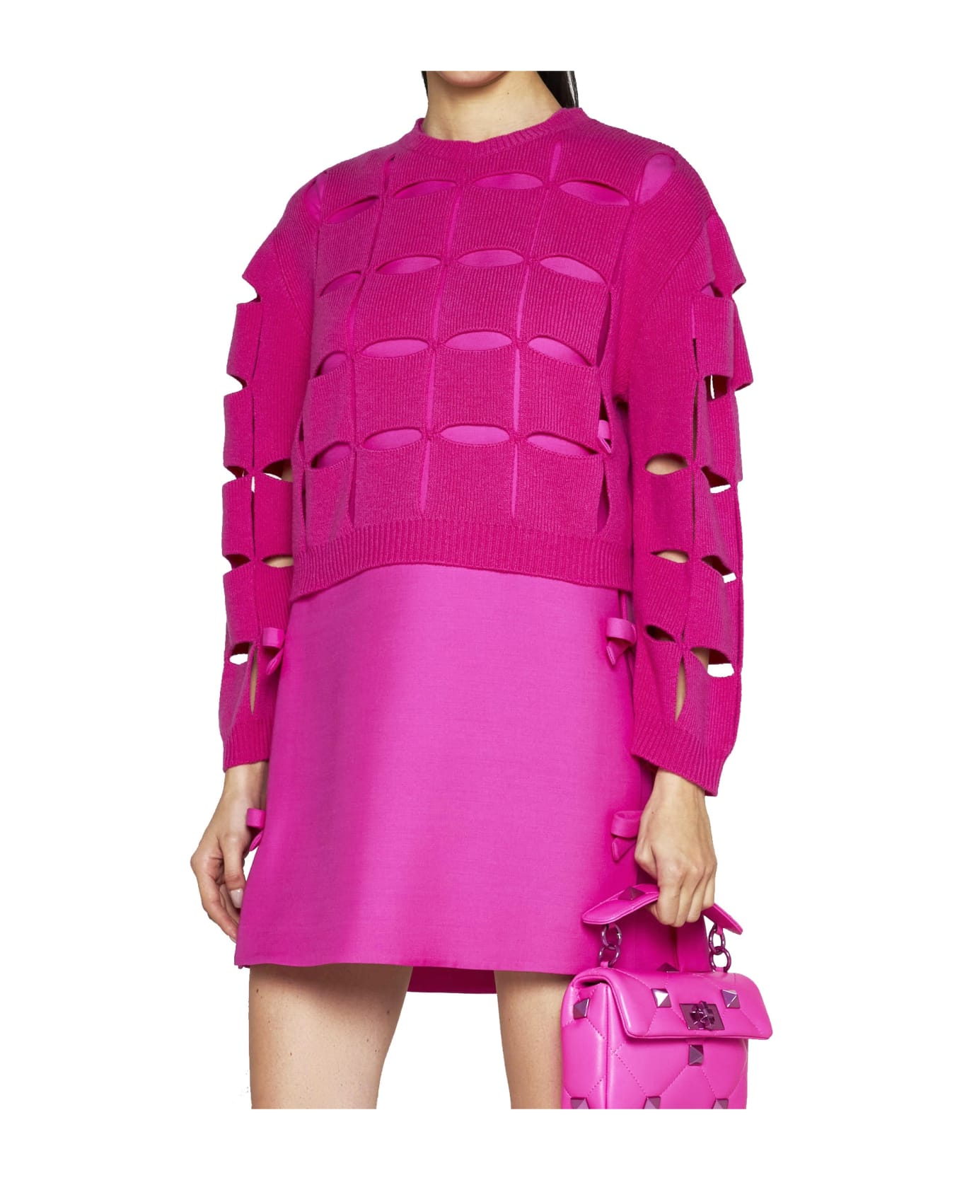 Valentino Cut-out Wool Sweater - Pink ニットウェア