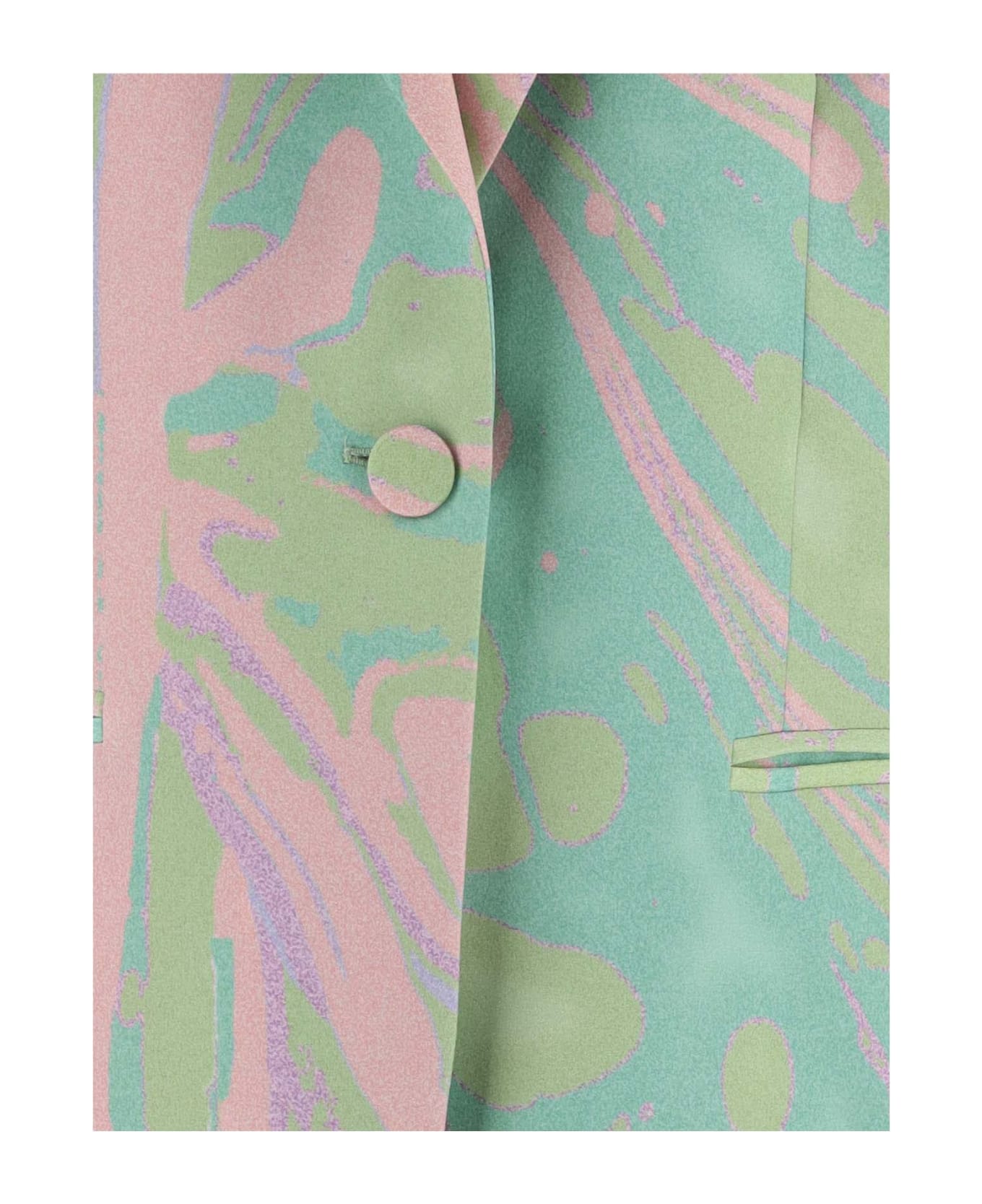 Pinko Viscose Tie-dye Jacket - Mult.verde/rosa