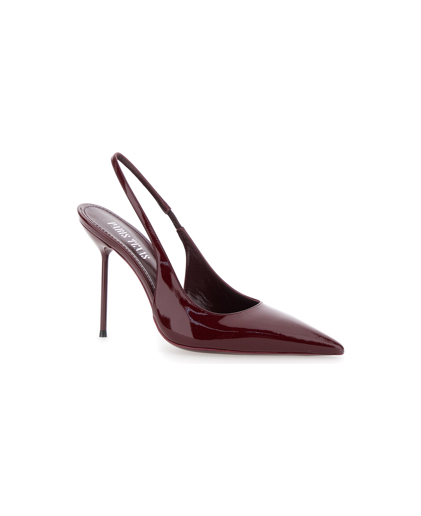 Paris Texas 
lidia
 Bordeaux Slingback Mules With High Stiletto Heel And Elastic Ankle Strap In Leather Woman - Bordeaux