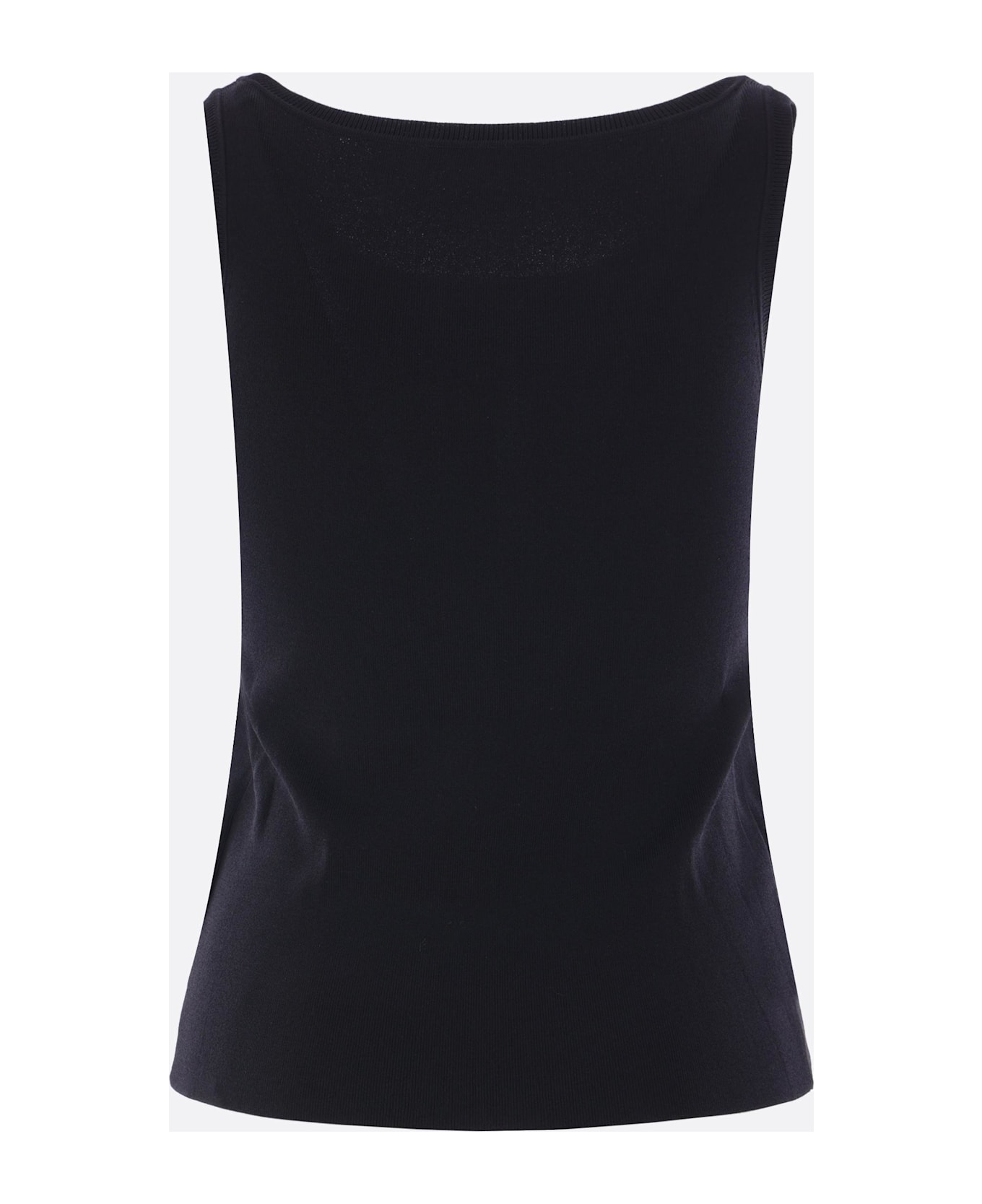 Max Mara Pentola Tank Top In Ribbed Knit - BLACK