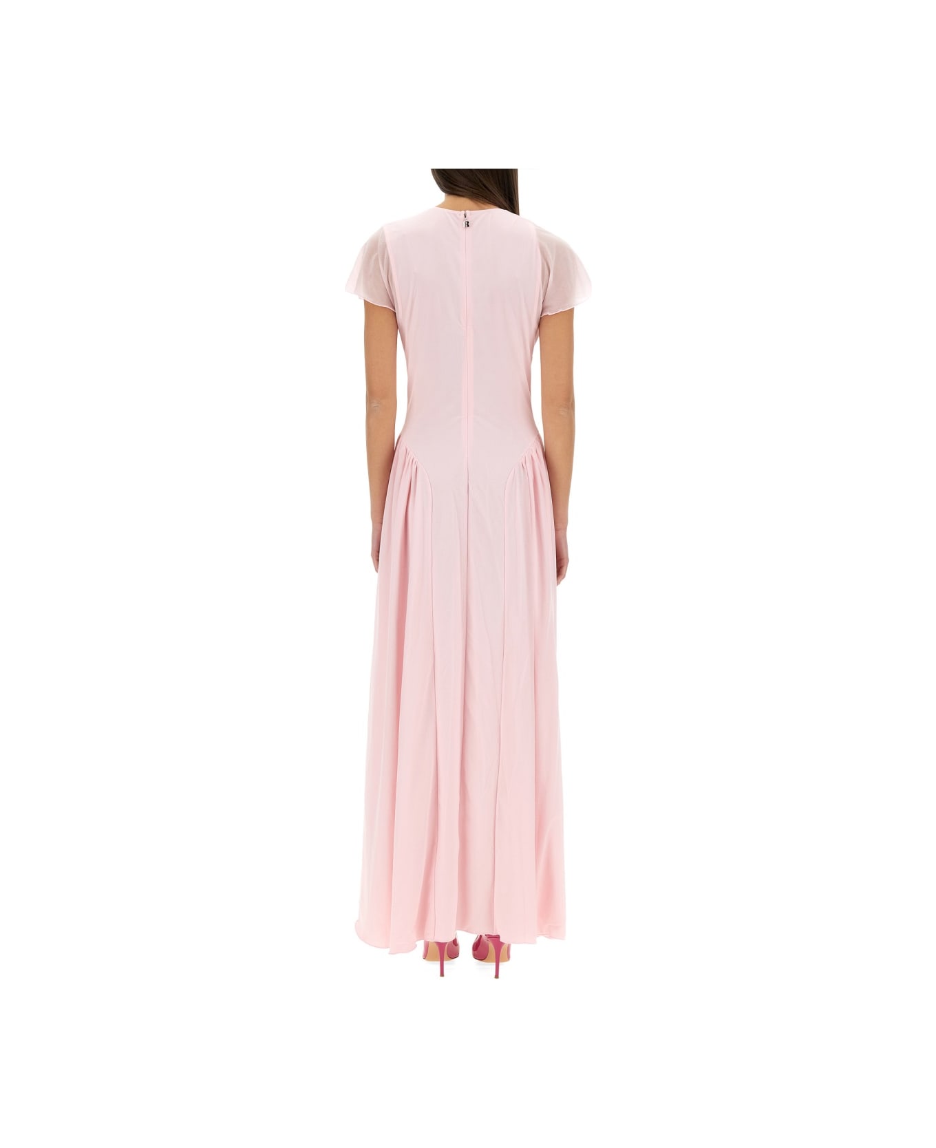Rotate by Birger Christensen Long Dress With Drape - PINK