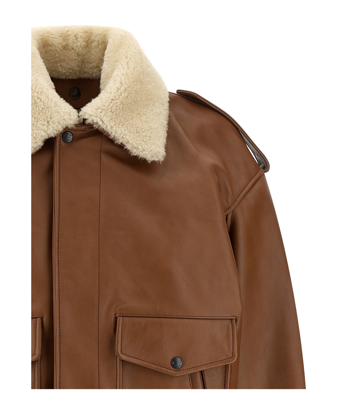 Saint Laurent Aviator Bomber Jacket - Brown