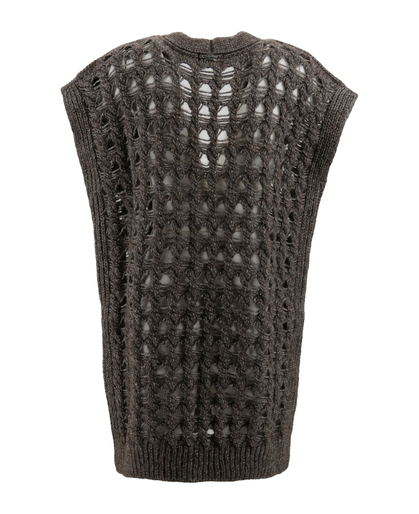 Herno Sleeveless Cardigan - Fondente