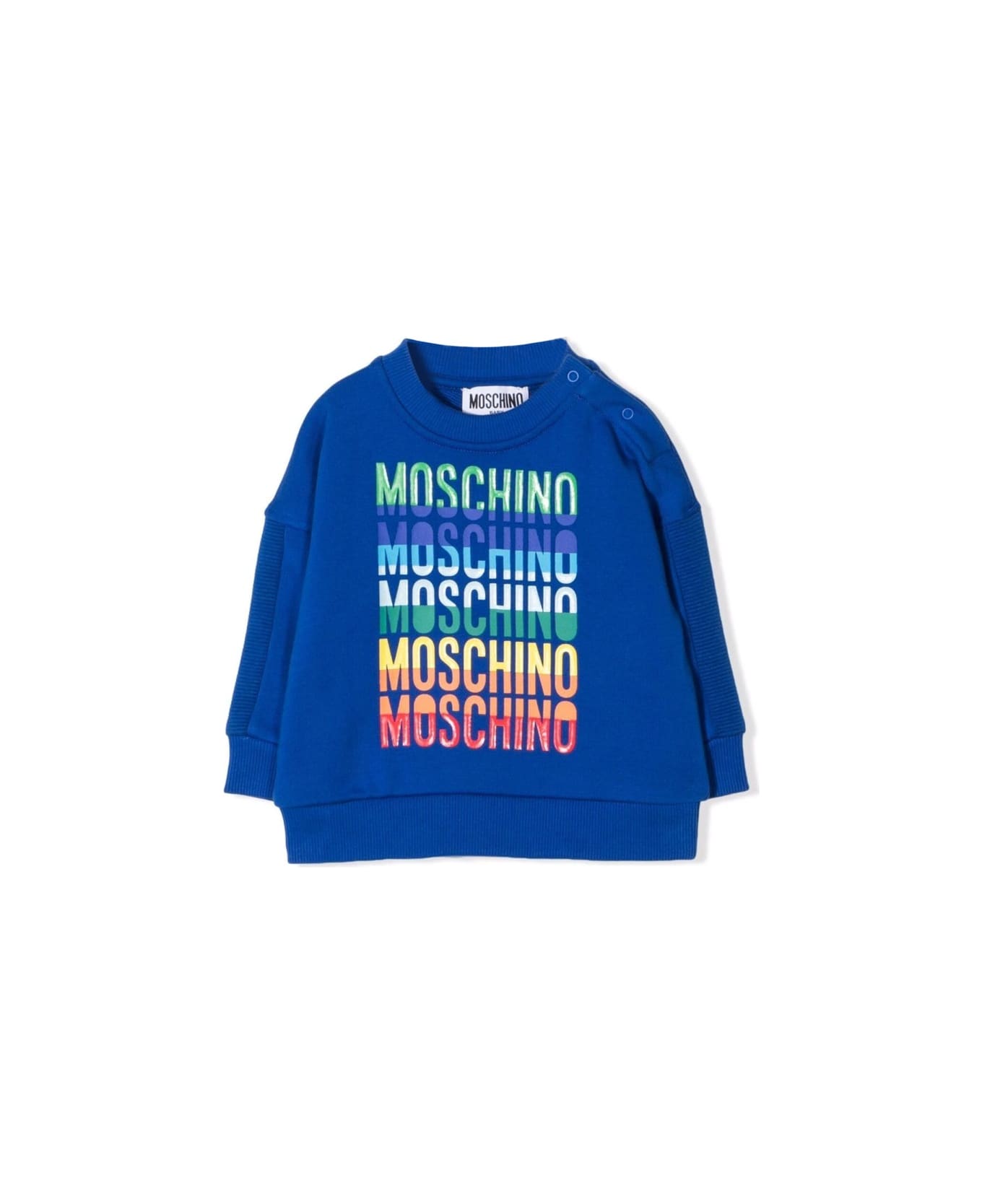 Moschino Felpa In Cotone Con Logo - BLUE