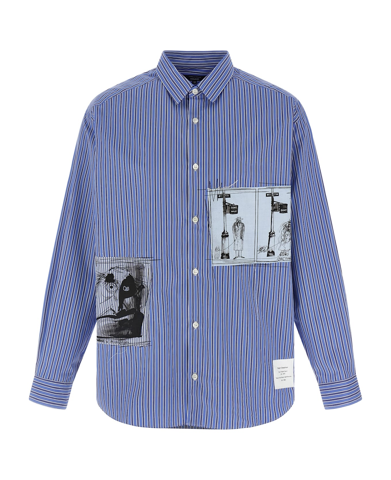 Comme des Garçons Homme Patch Striped Shirt - Blue